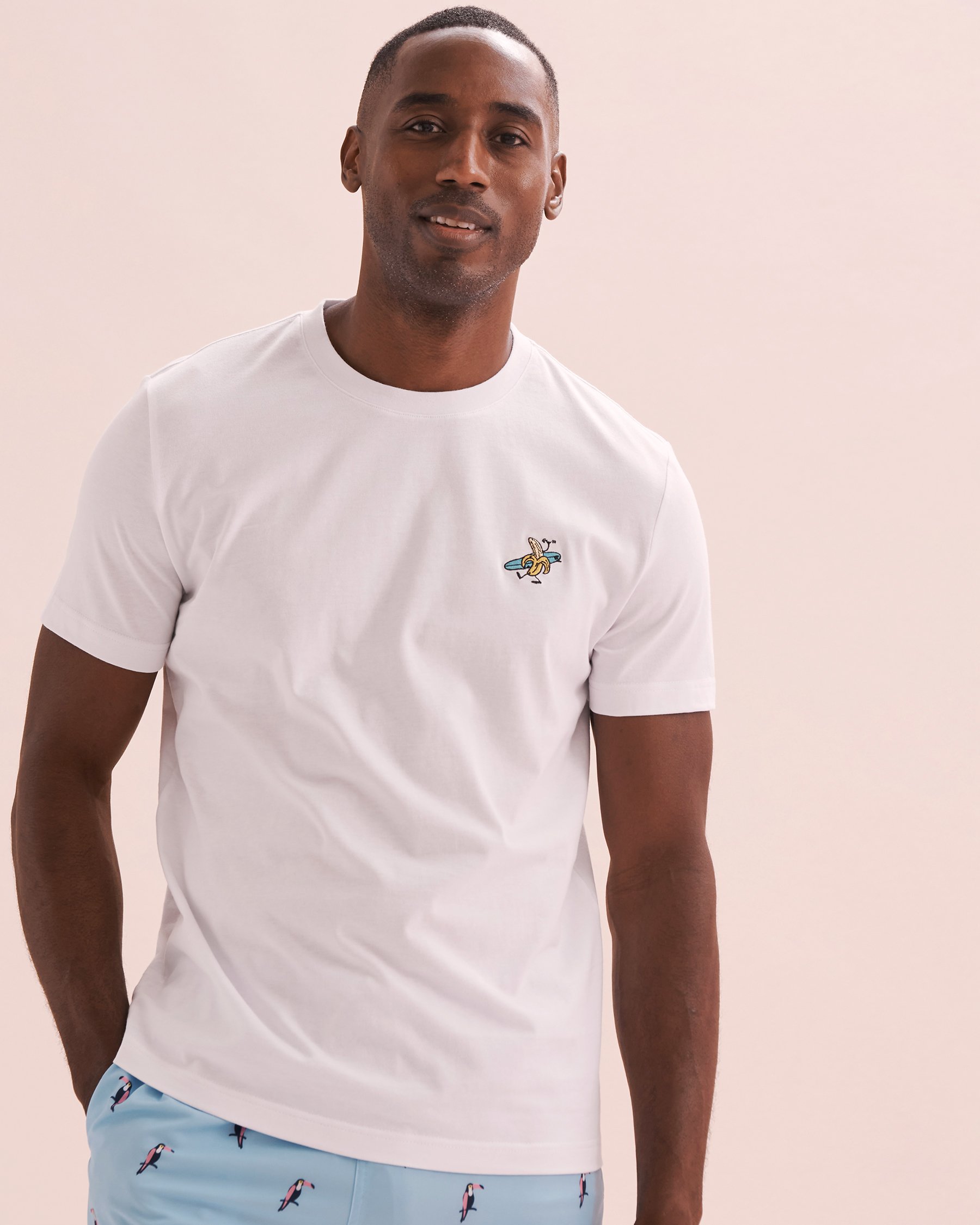 BERMIES T-shirt Surf Banana Blanc SURF BANANA - Voir4