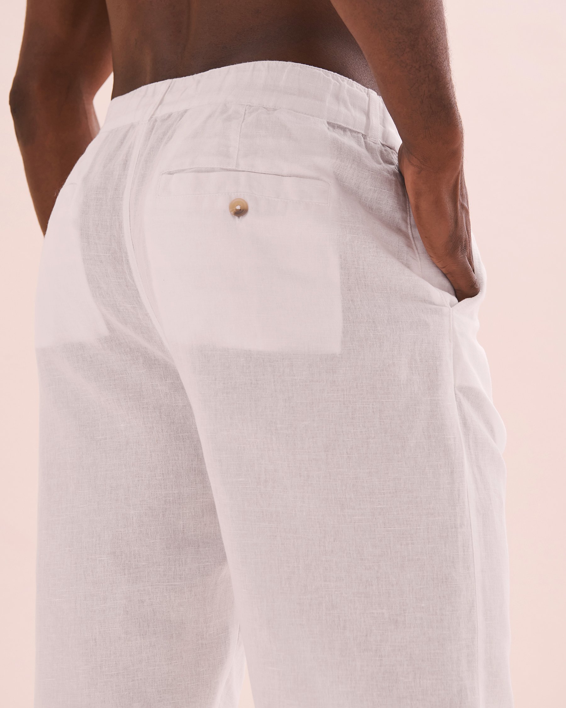OFF THE BEACH Pantalon en mélange de lin Blanc 04200003 - Voir7