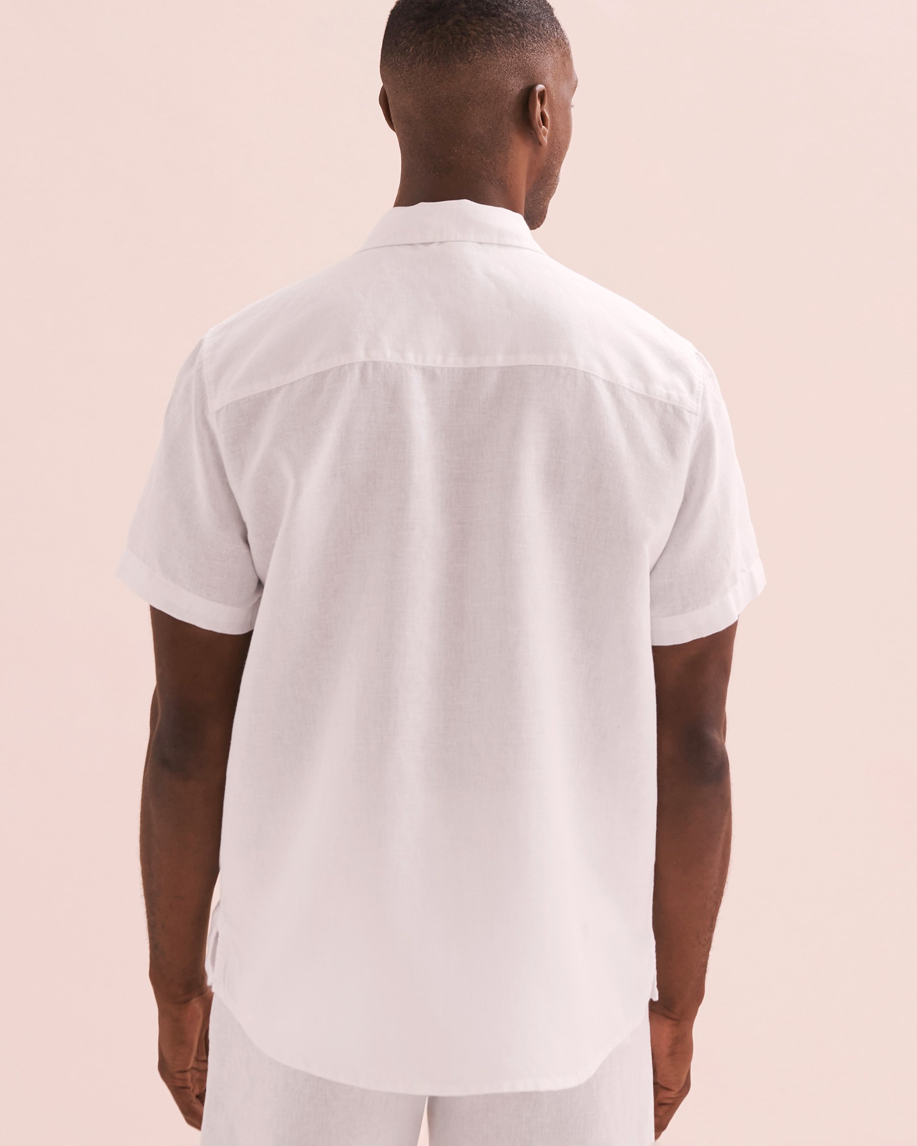 OFF THE BEACH Chemise manches courtes en mélange de lin Blanc 04100022 - Voir6