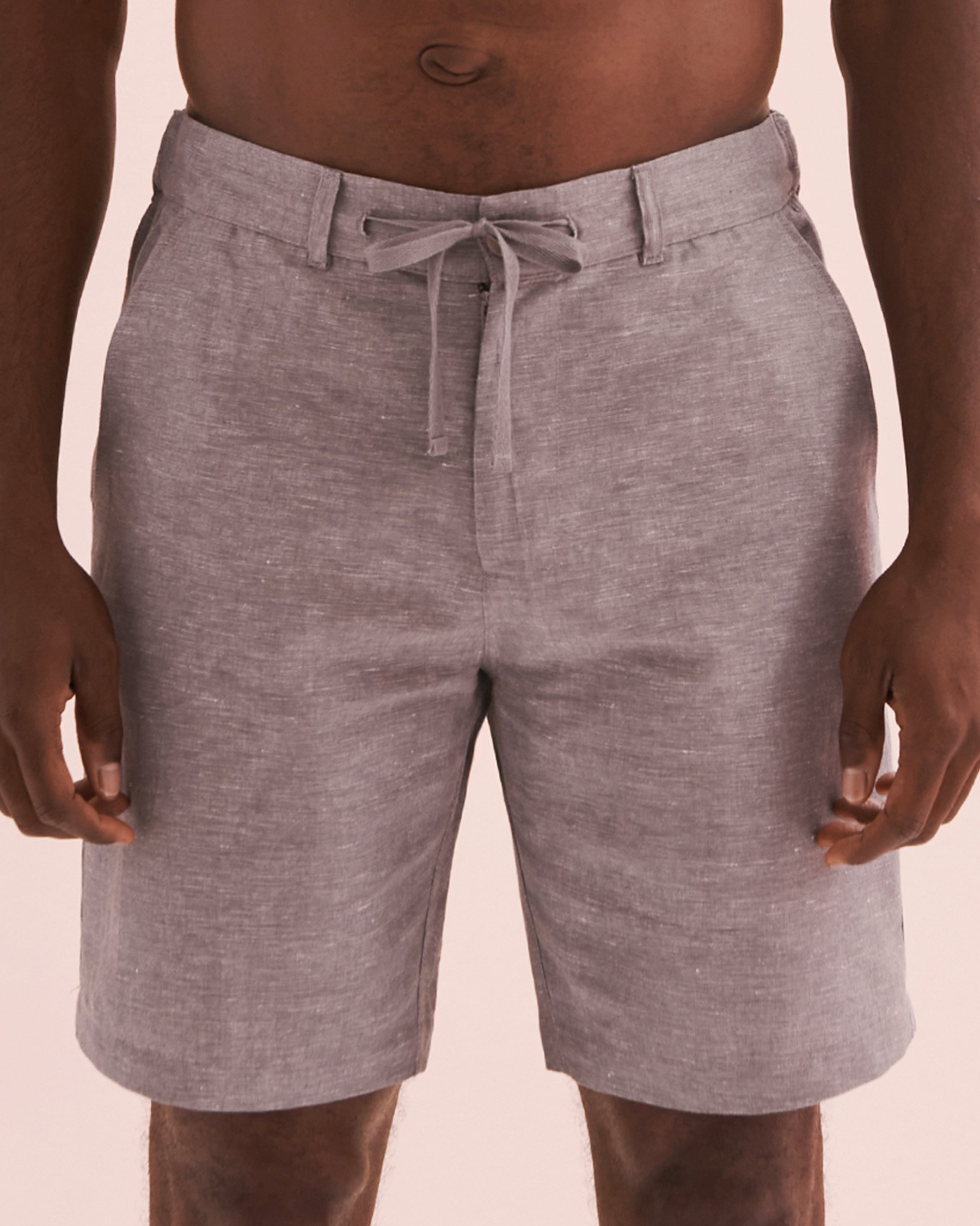 OFF THE BEACH Short en mélange de lin Gris 04200004 - Voir5