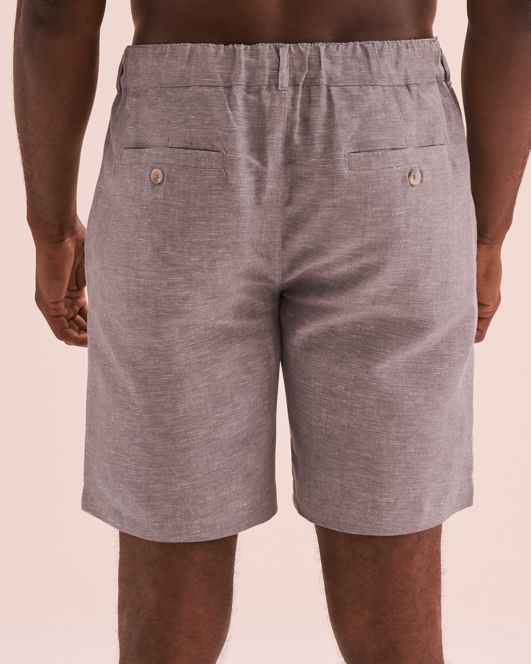 OFF THE BEACH Short en mélange de lin Gris 04200004 - Voir6