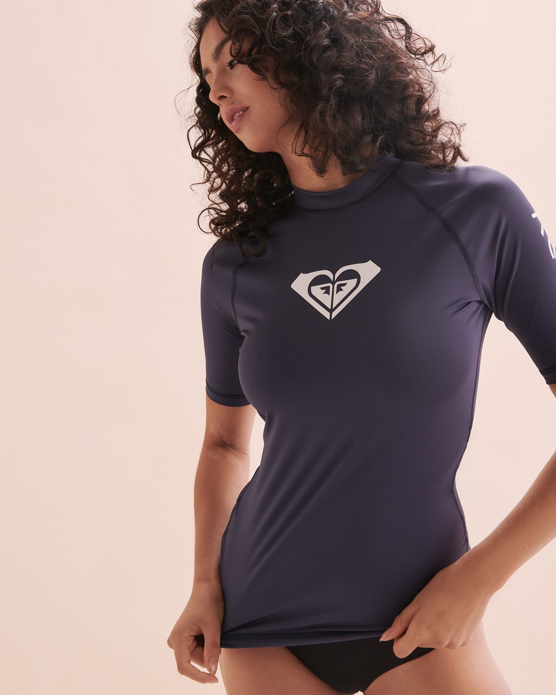 ROXY Rashguard manches courtes Whole Hearted Bleu indigo ERJWR03548 - Voir4