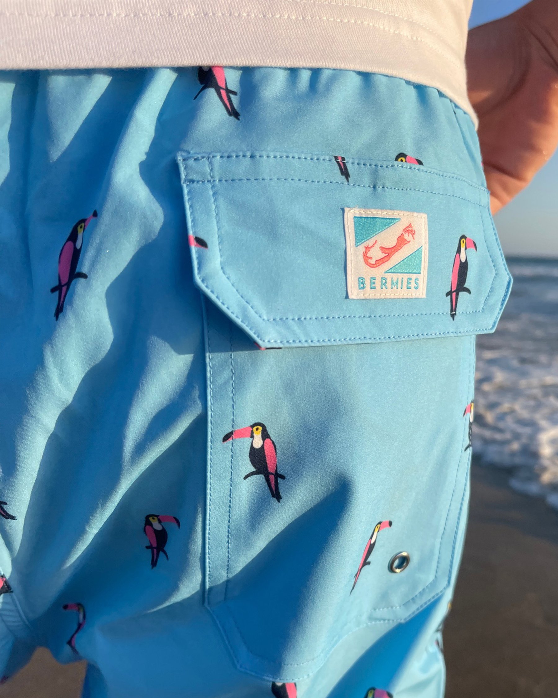 BERMIES Maillot volley Tucan Bleu/Imprimé toucan TUCAN - View2