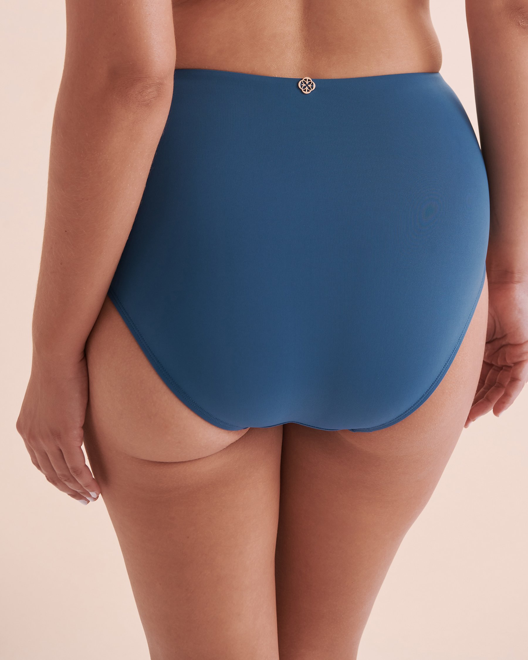 TURQUOISE COUTURE By The Sea Shirred High Waist Bikini Bottom Dark Blue 01300353 - View2
