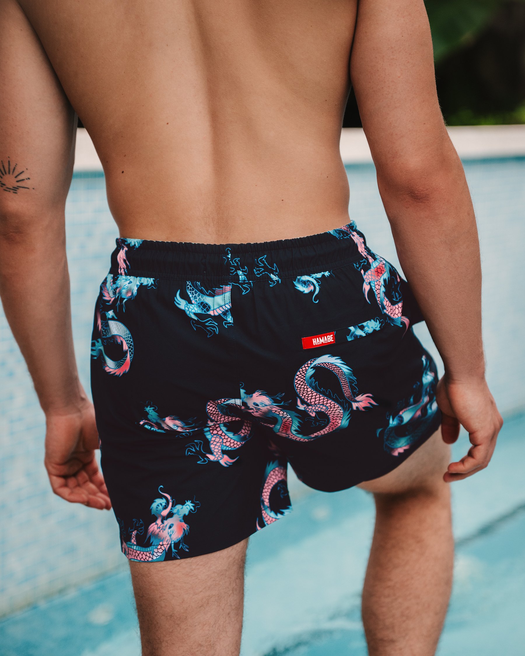 HAMABE Volley Swimsuit Black/Dragon 03100036 - View2