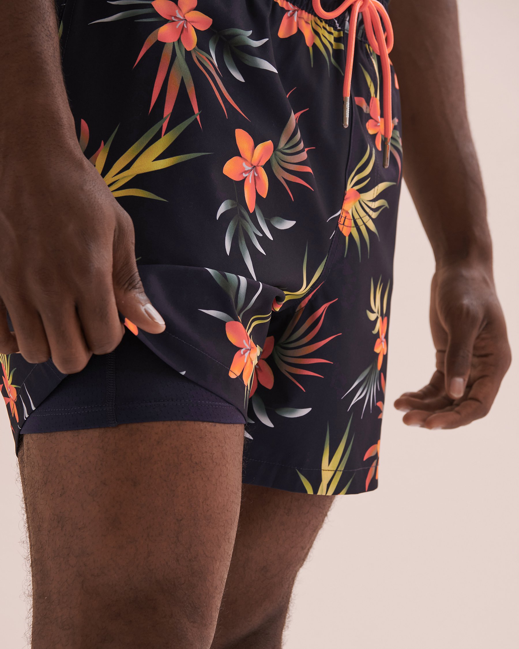 HAMABE Volley Swimsuit Navy/Tropics 03100036 - View2