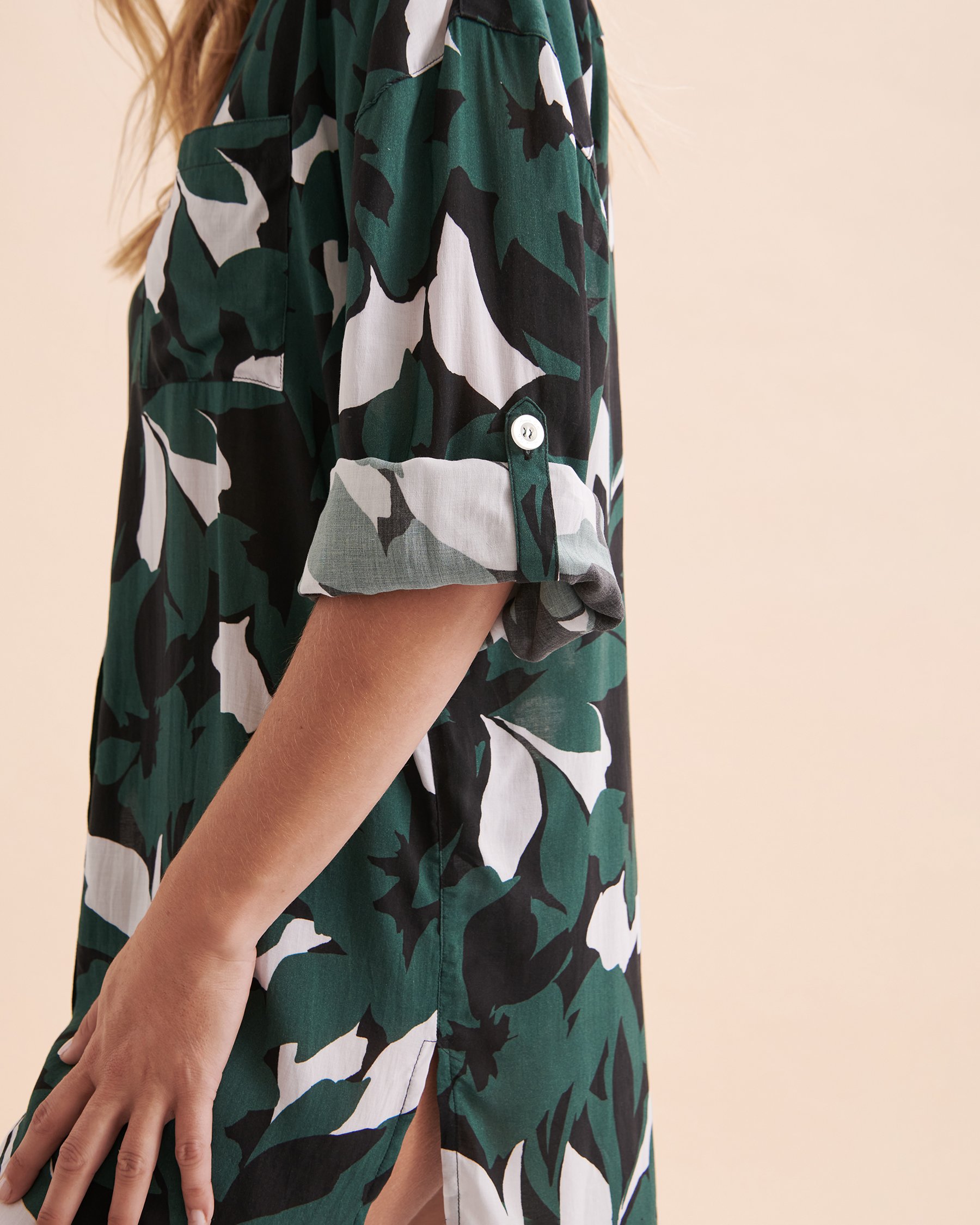 ANNE COLE Desert Bloom Long Sleeve Button Down Tunic Multicolour 24MC53074 - View4