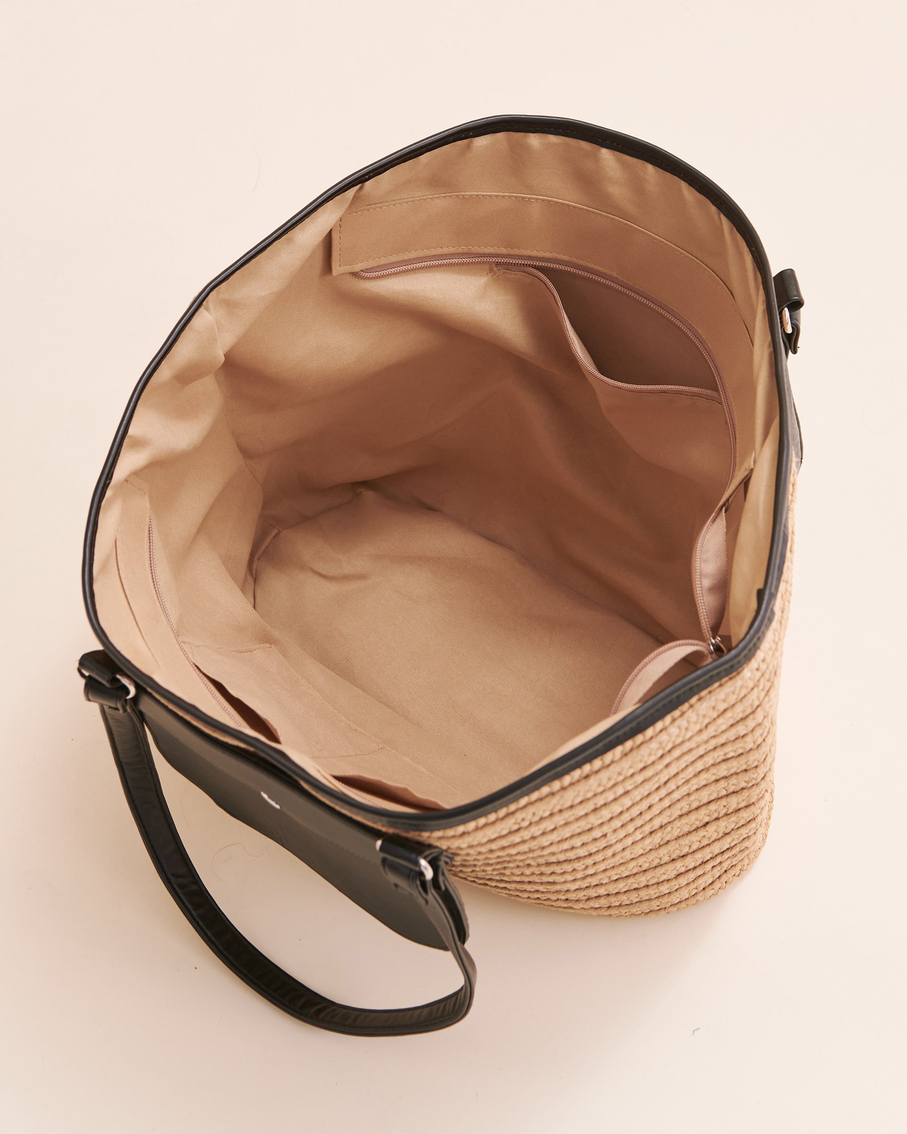 CASABAWA Beach Bag 4 Black & Straw NB3-55 - View2