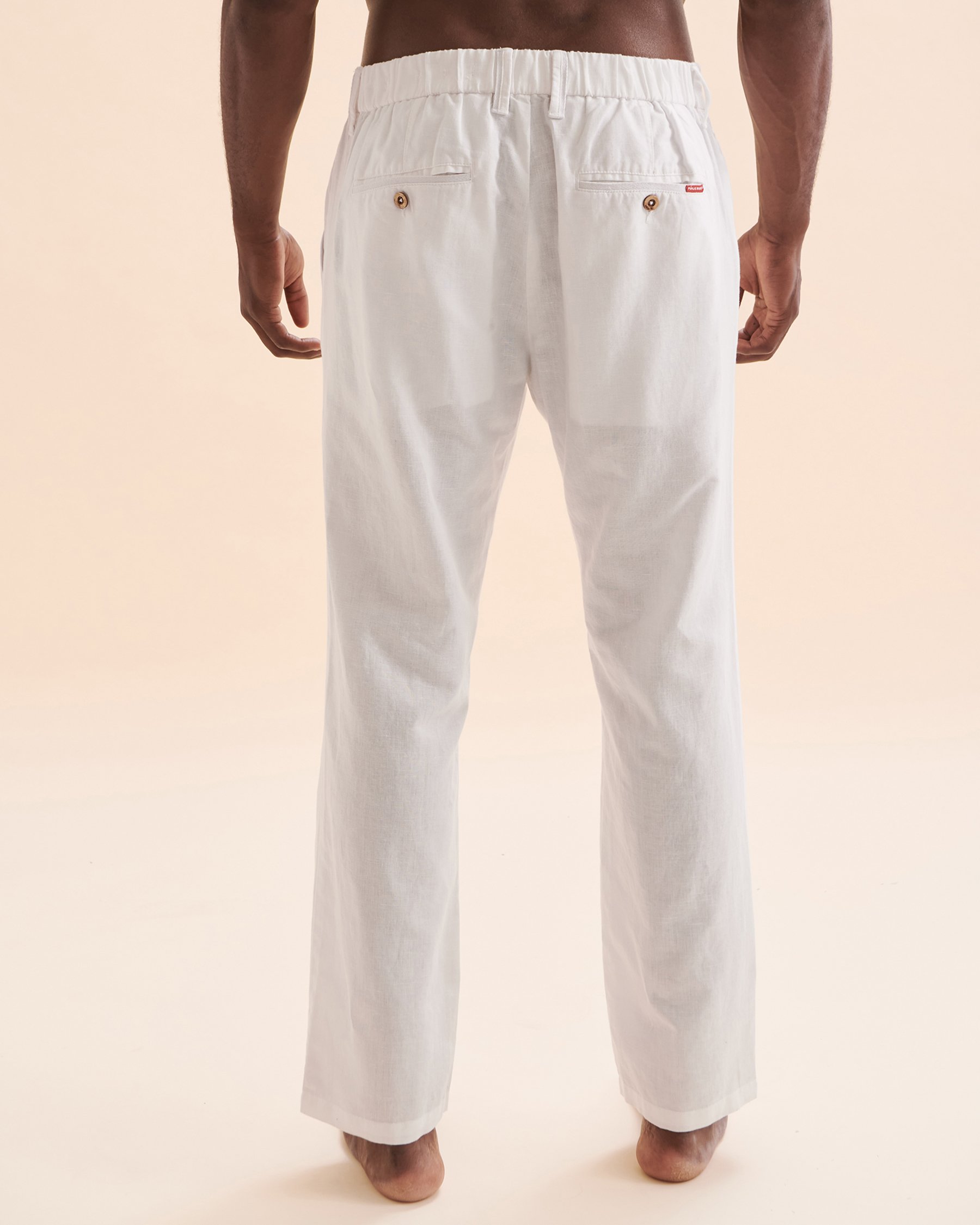 PUBLIC BEACH Linen Pants White PB6101BIK - View3