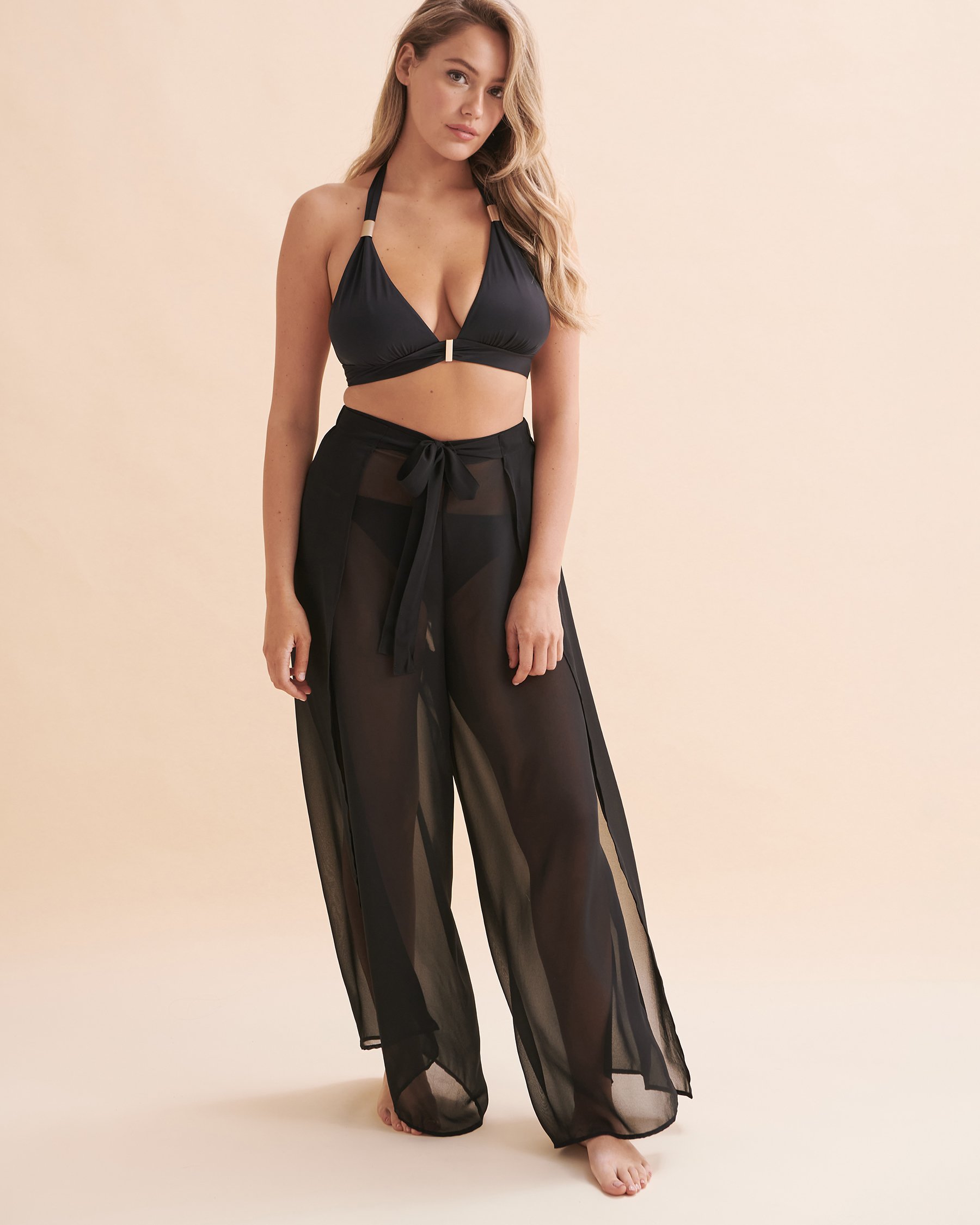 SANTEMARE Pantalon avec ceinture Noir 02200019 - Voir5