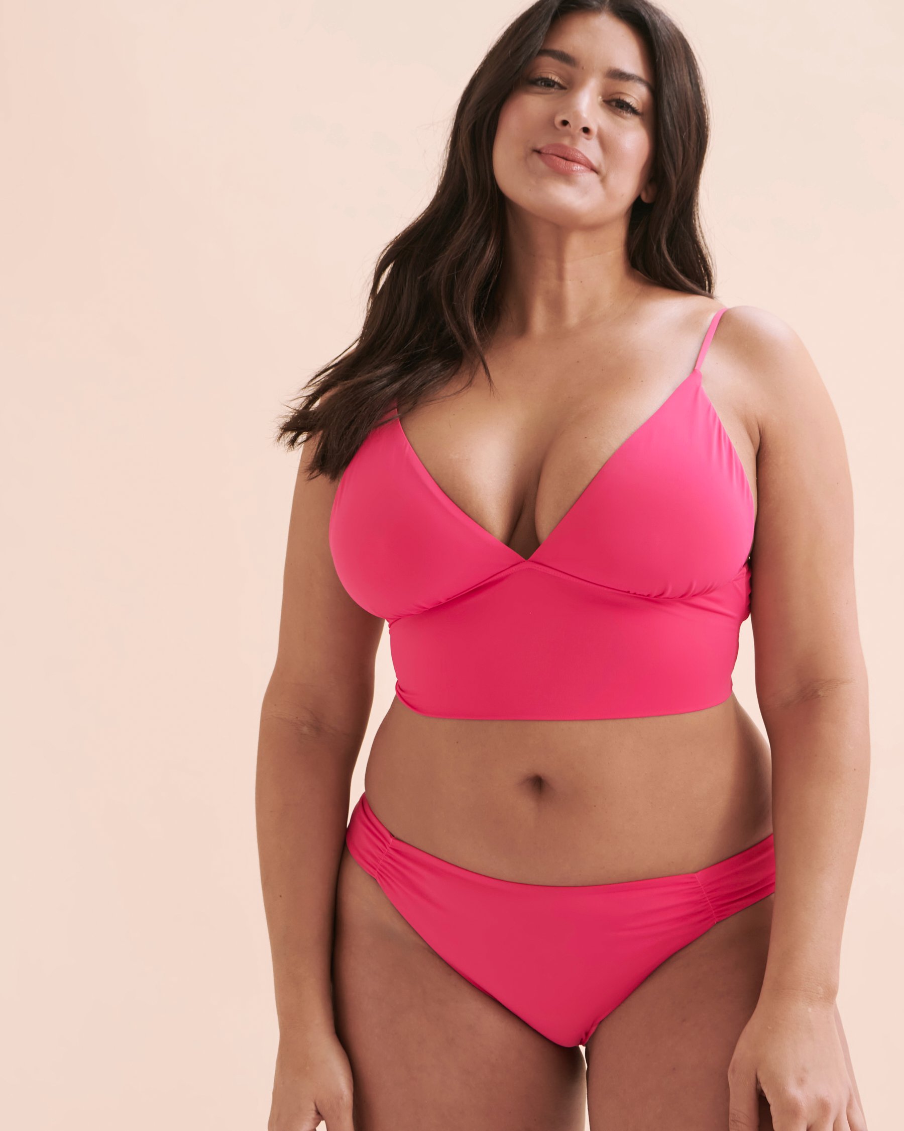 QUINTSOUL Bas de bikini froncé sur les côtés Framboise W15195664 - Voir8