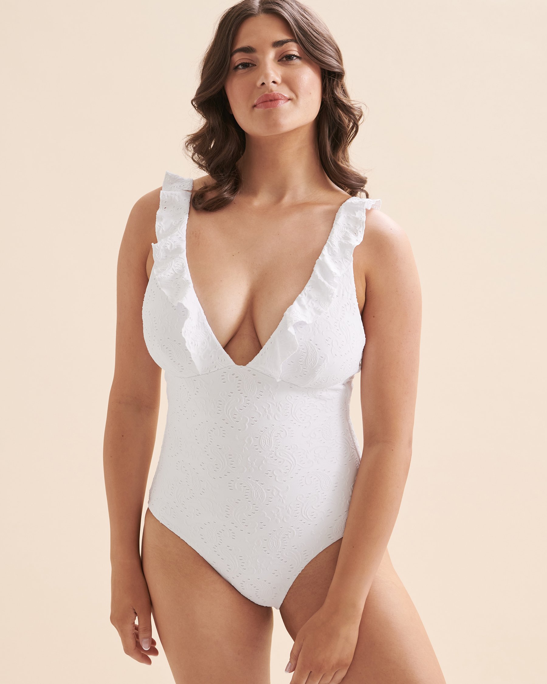SEA LEVEL Maillot une-pièce à volants Interlace Blanc SL1040IL - Voir3