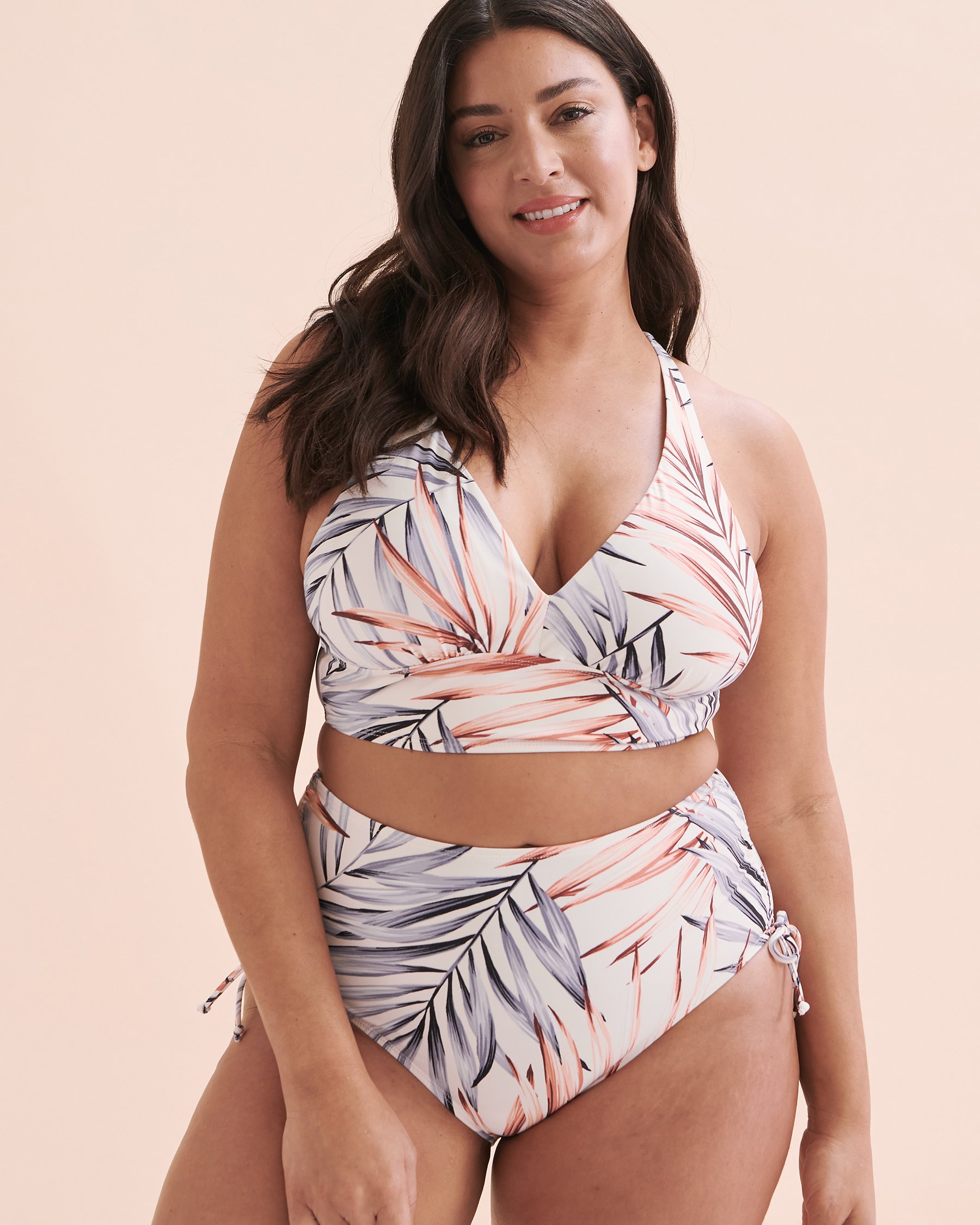 CHRISTINA Bas de bikini taille haute noué aux hanches Desert Palm Beige tropical 30DP4044 - Voir7