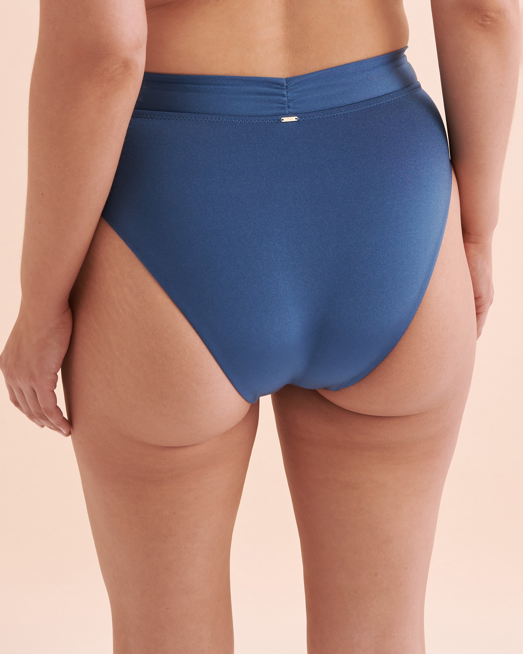 EVERYDAY SUNDAY Bas de bikini taille haute coupe en V Rainforest Tale Bleu foncé ESBEAW00954A - View2