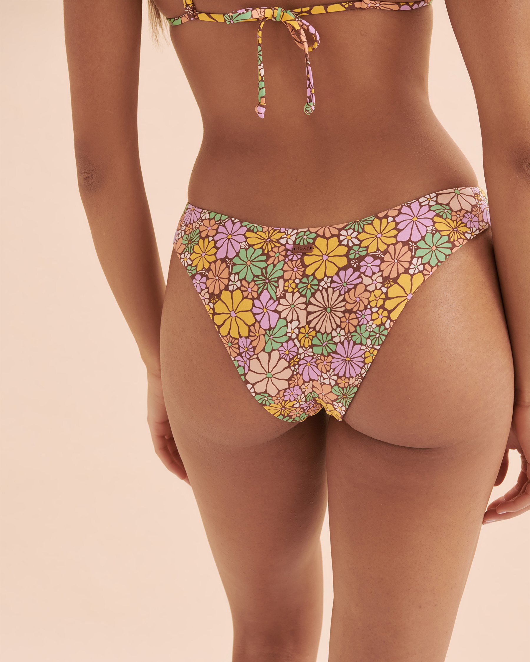 ROXY Bas de bikini cheeky coupe échancrée All About Sol Fleurs éclatantes ERJX404800 - Voir4