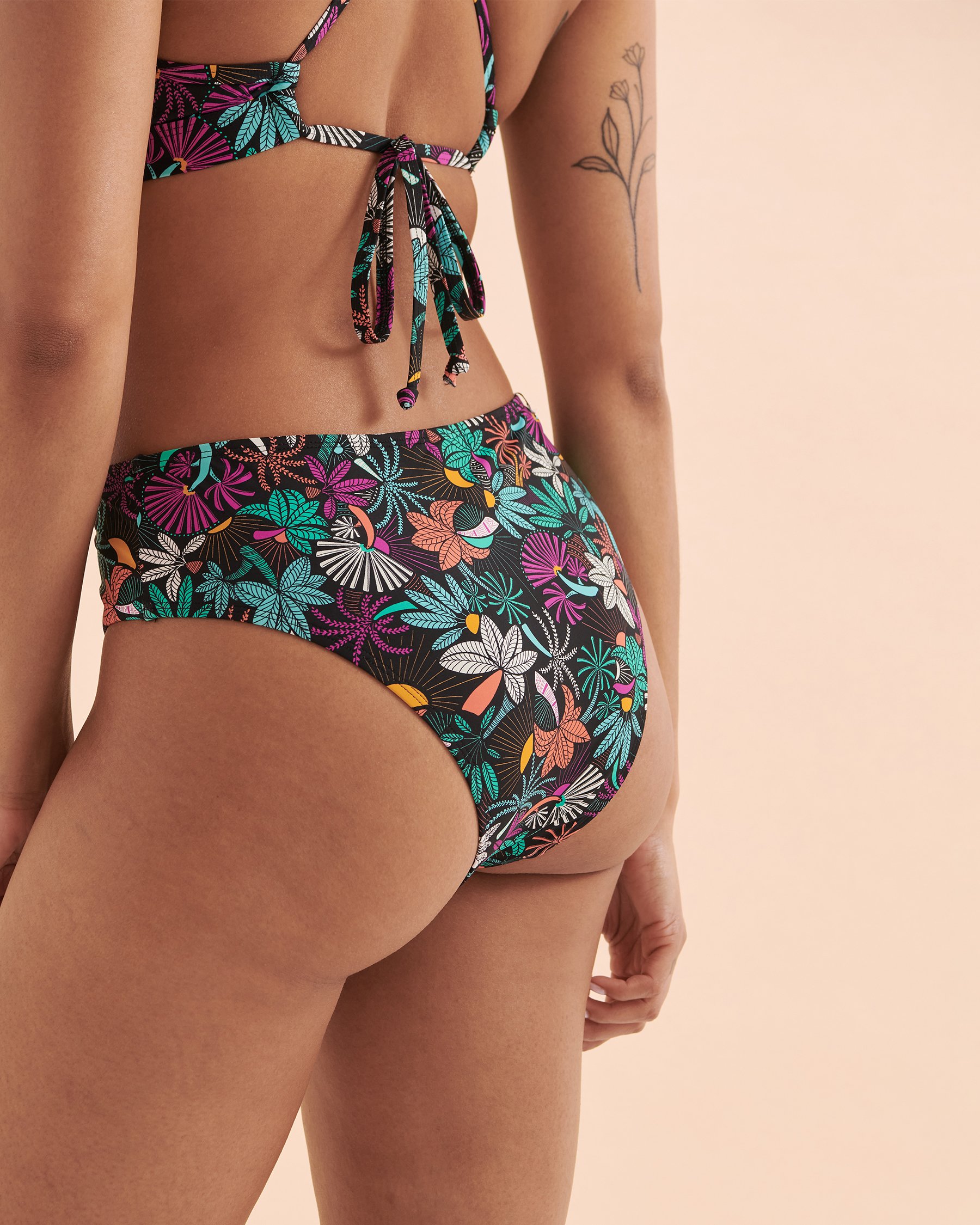 EIDON Bas de bikini cheeky taille haute Sand & Sea Tropical noir 35254153 - Voir3
