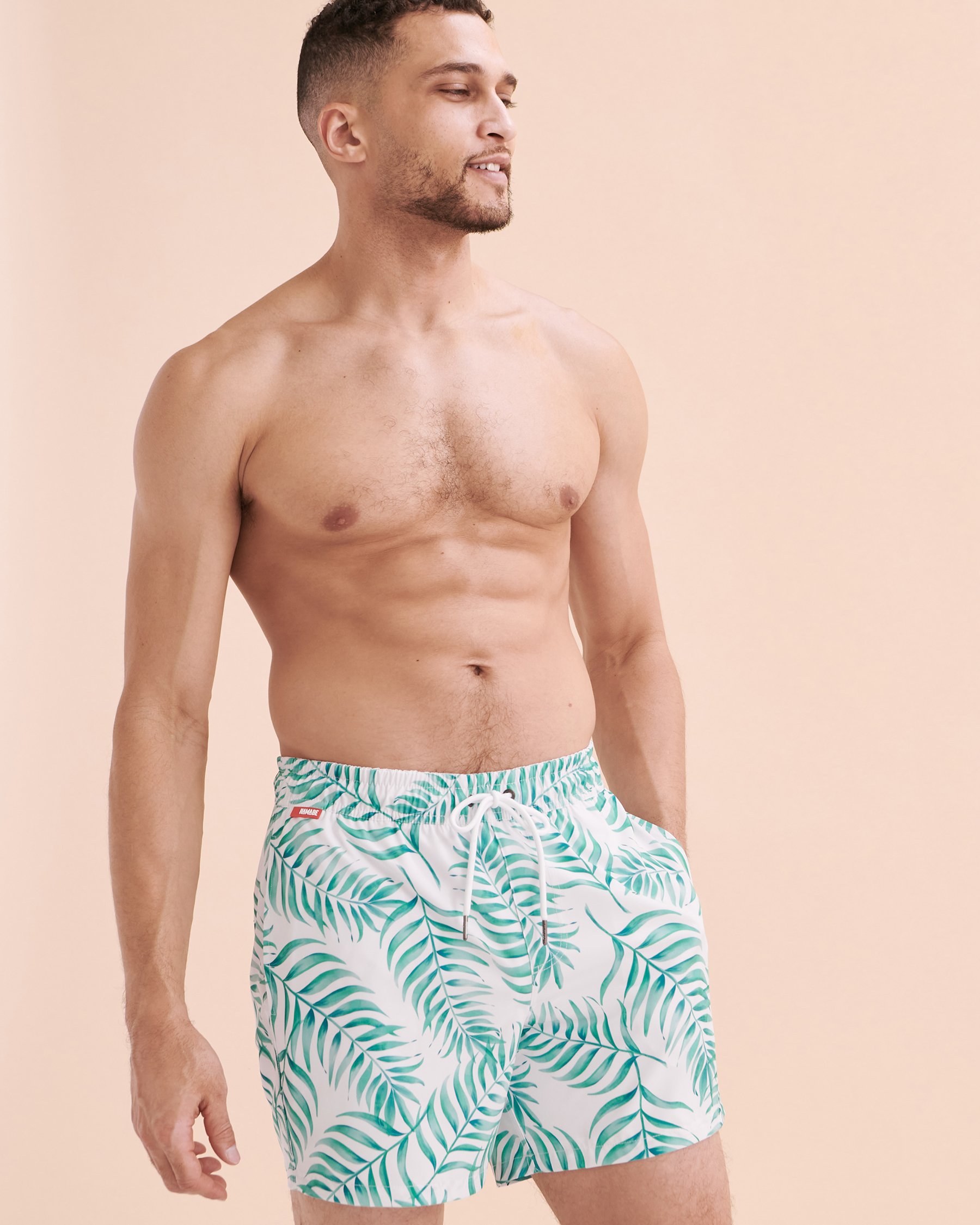 HAMABE Maillot volley Tropical blanc et vert 03100028 - Voir4