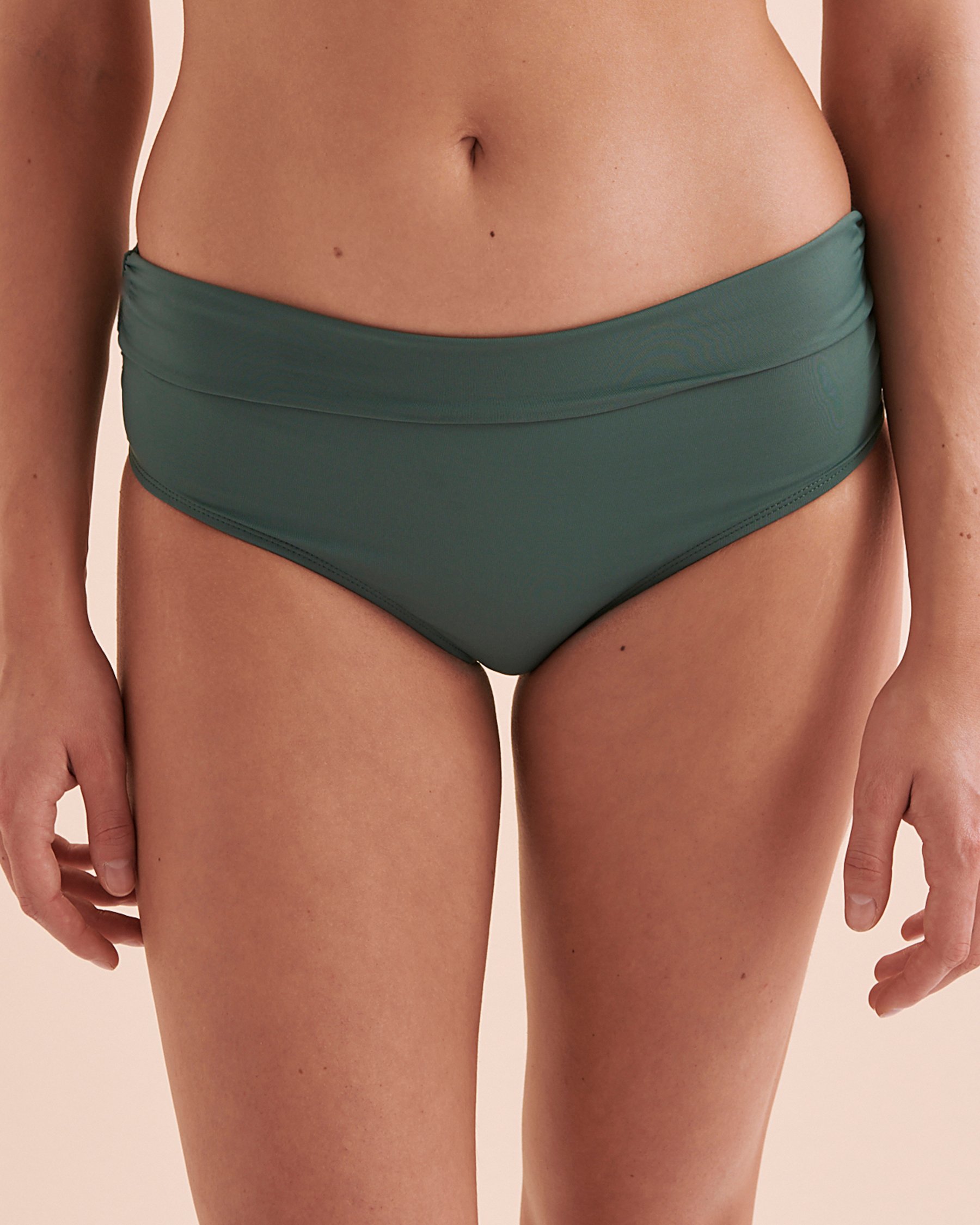 ANNE COLE Bas de bikini plissé convertible Vert MYMB36001 - View2