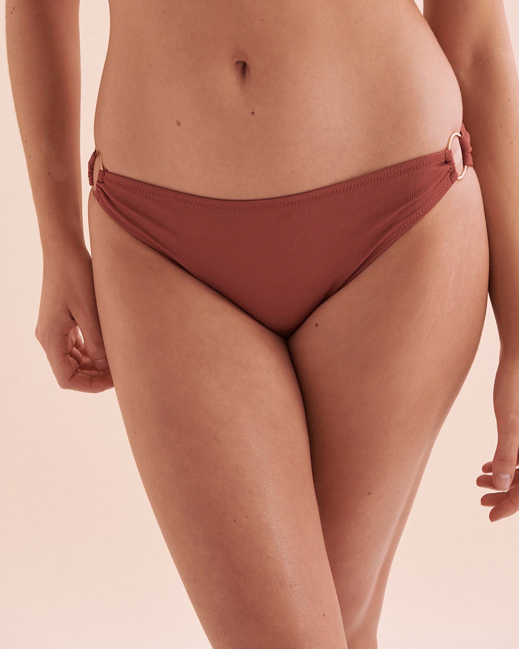 SANTEMARE Casablanca Ribbed Bikini Bottom Brown 01300313 - View4