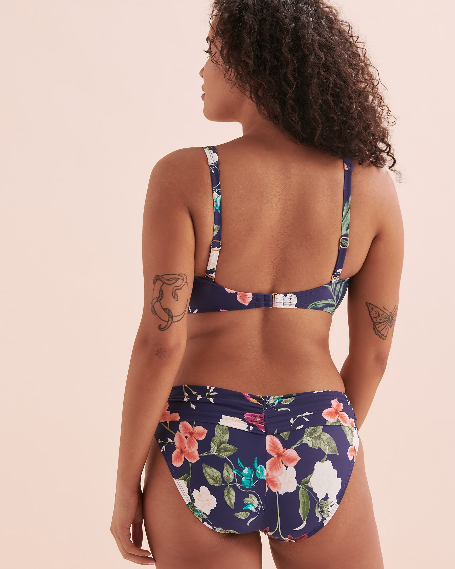 JANTZEN Floral Fantasy Vera Plunge Bikini Top Dark Blue Floral JZ24260B - View2