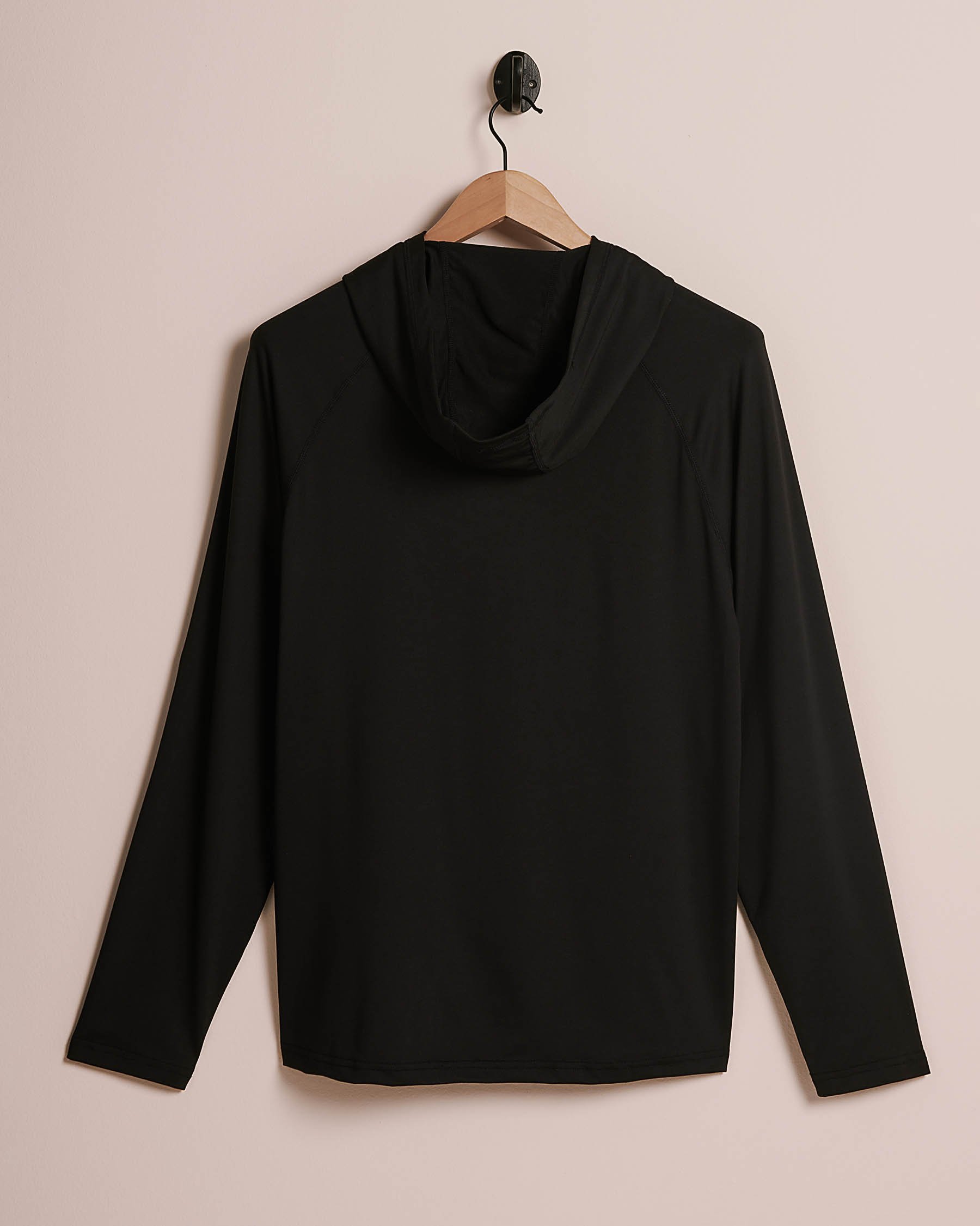 LUCKY ALOHA Coast UPF Loose Fit Hooded Rashguard Black CST7890 - View2