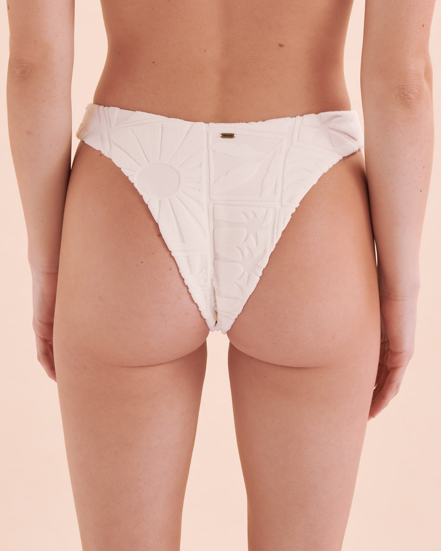 RIP CURL Santorini Terry High Leg Brazilian Bikini Bottom Seashell 0GMWSW - View2
