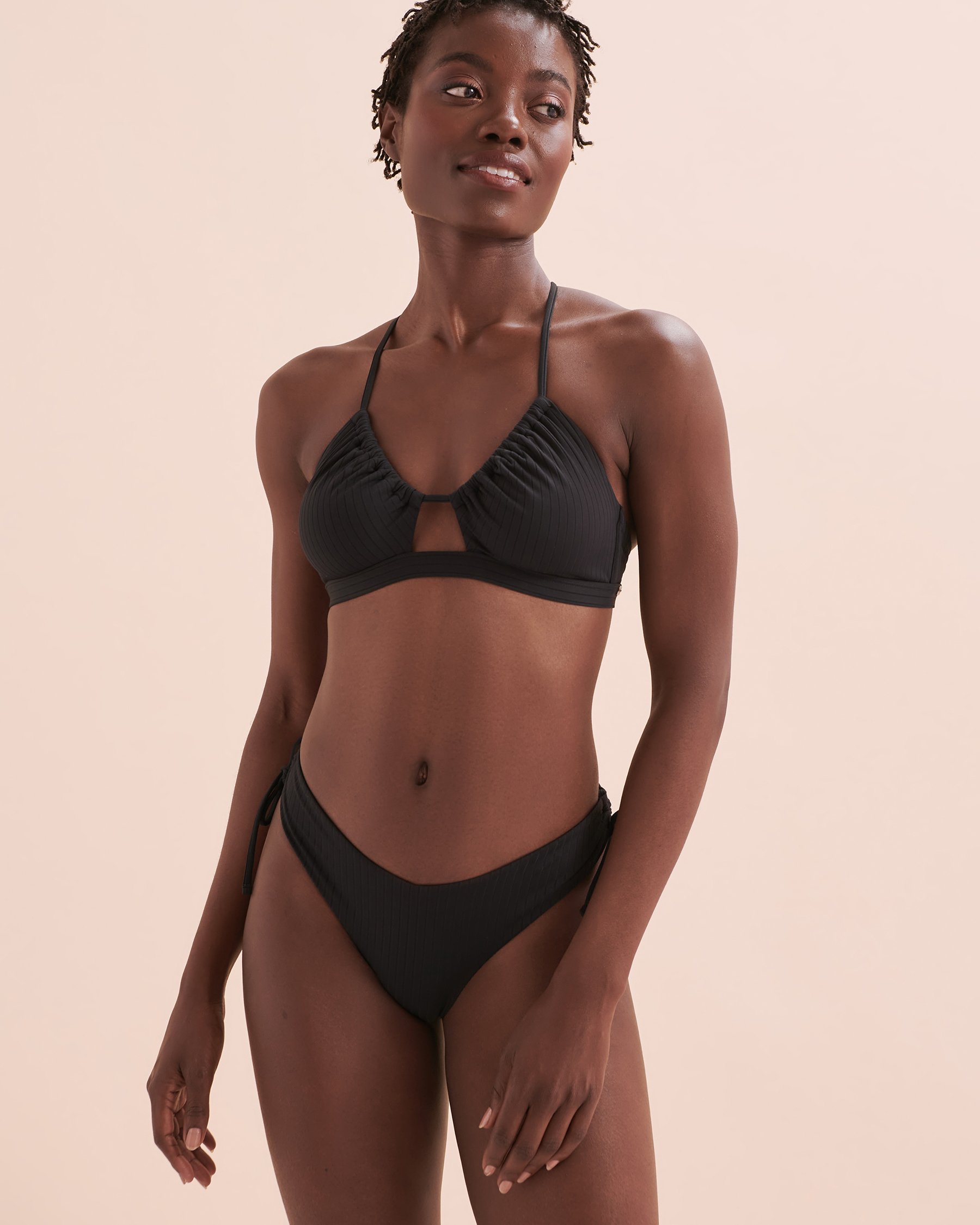 TROPIK Haut de bikini bralette côtelé Sunset Noir 01100288 - Voir5