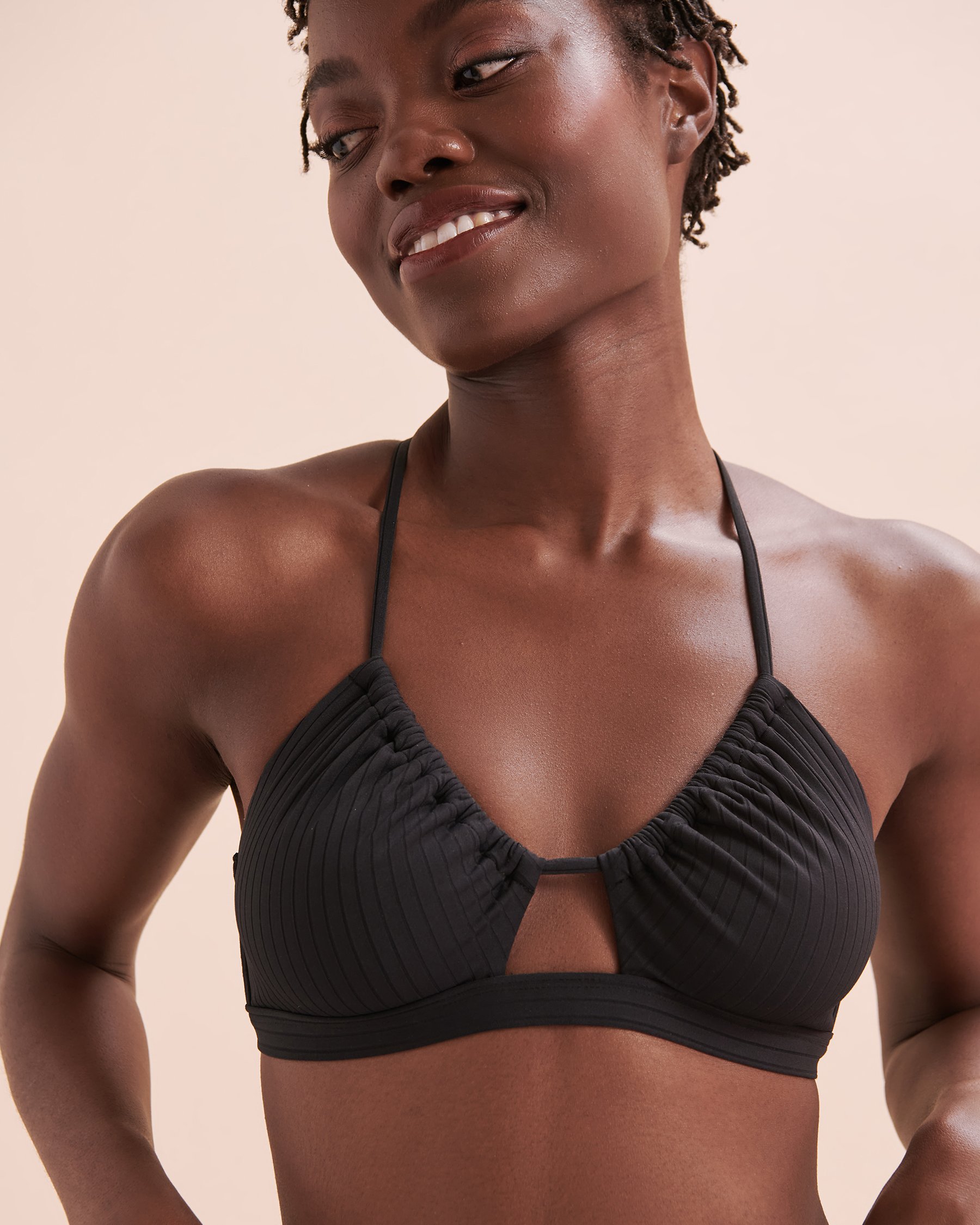 TROPIK Haut de bikini bralette côtelé Sunset Noir 01100288 - Voir8