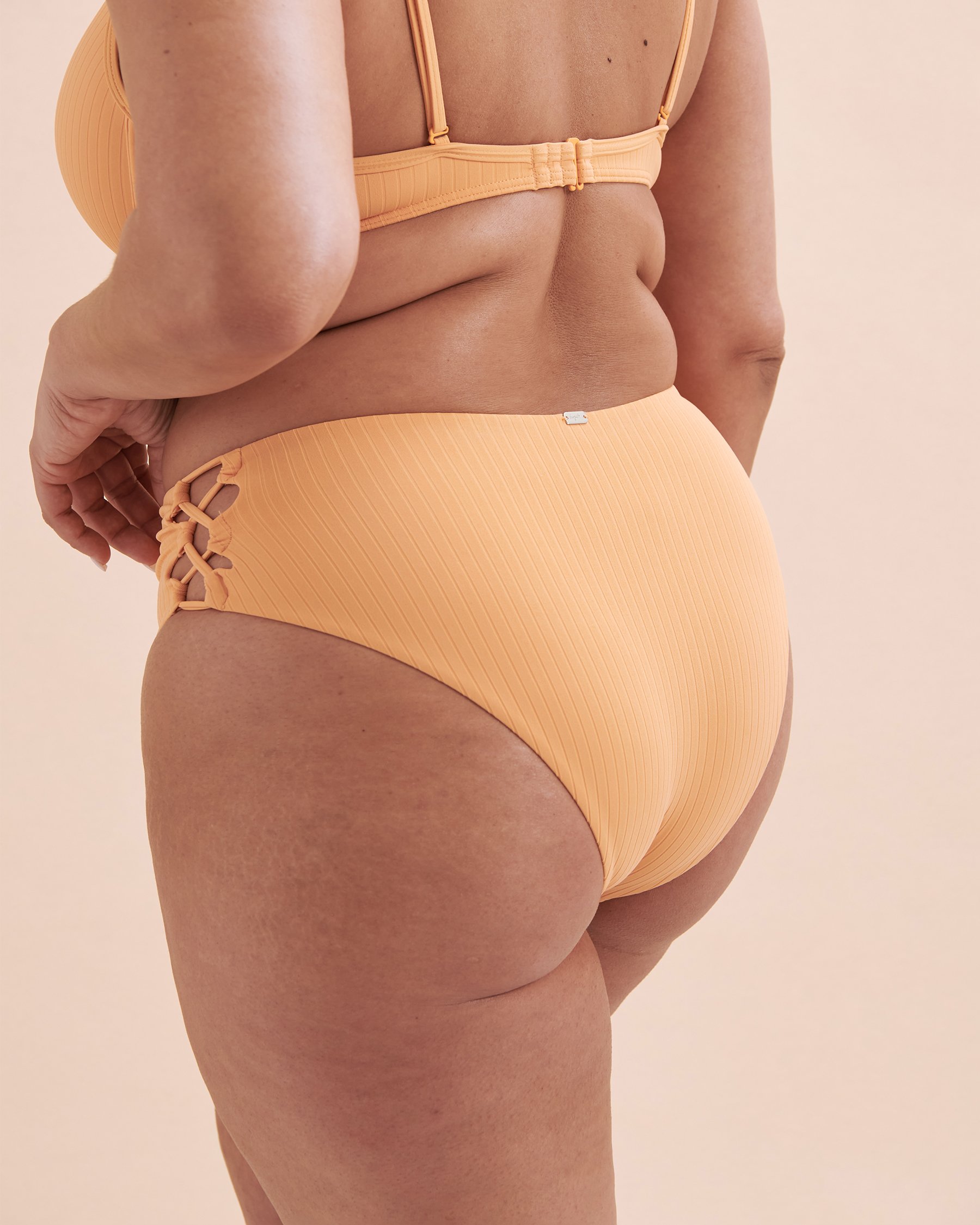 TROPIK Bas de bikini brésilien taille haute côtelé Sunset Citrouille 01300317 - Voir7