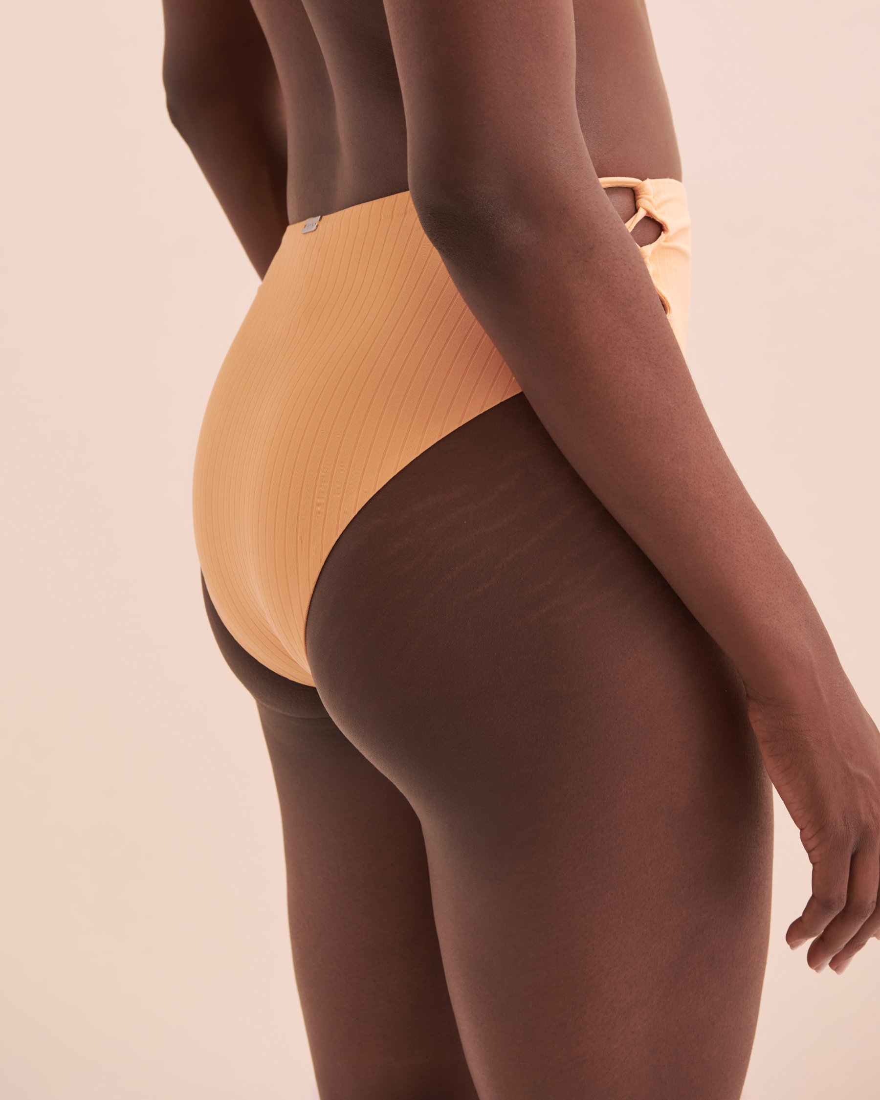 TROPIK Bas de bikini brésilien taille haute côtelé Sunset Citrouille 01300317 - Voir12