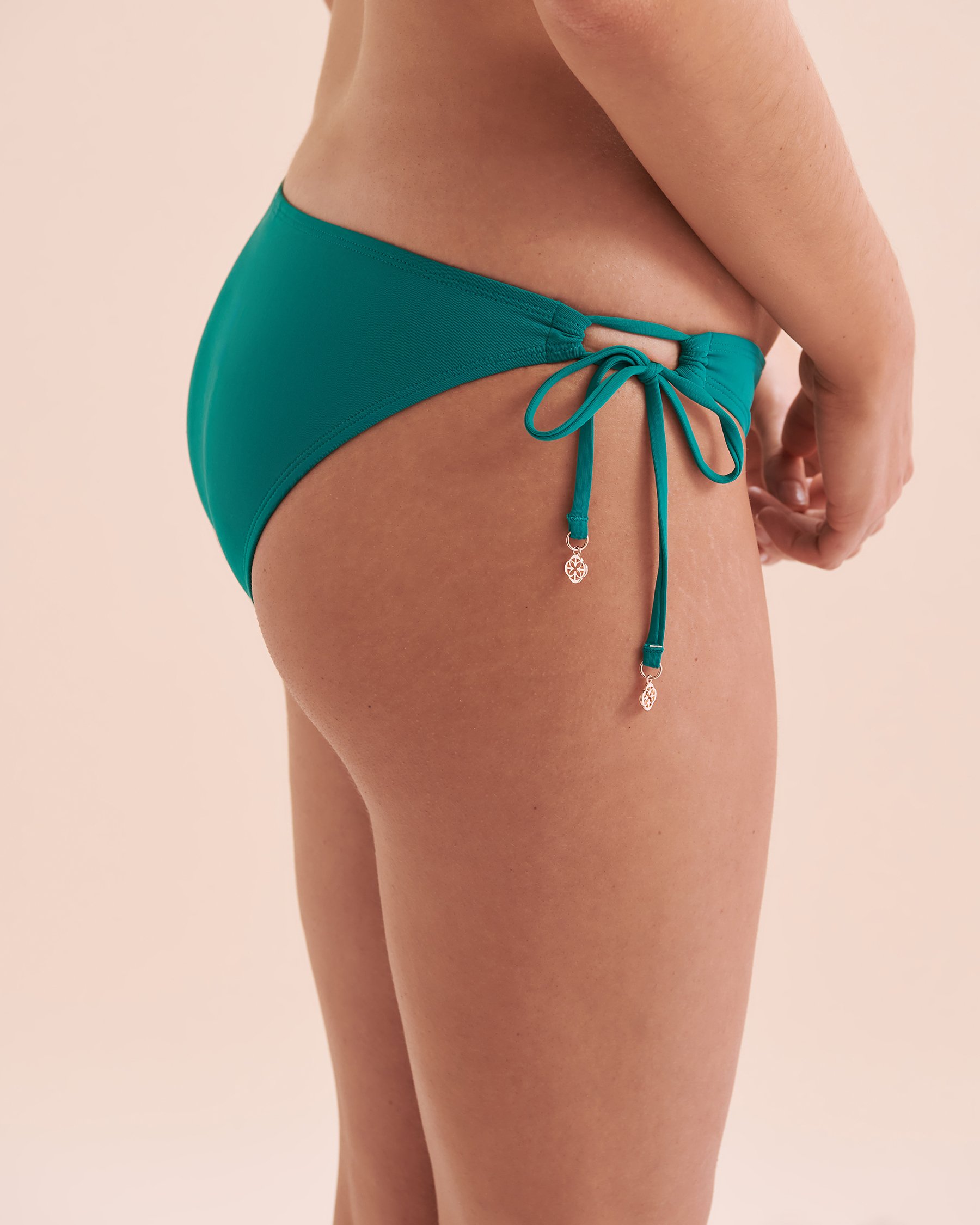 TURQUOISE COUTURE Bas de bikini brésilien noué aux hanches Blue Paradise Bleu aqua foncé 01300322 - Voir6