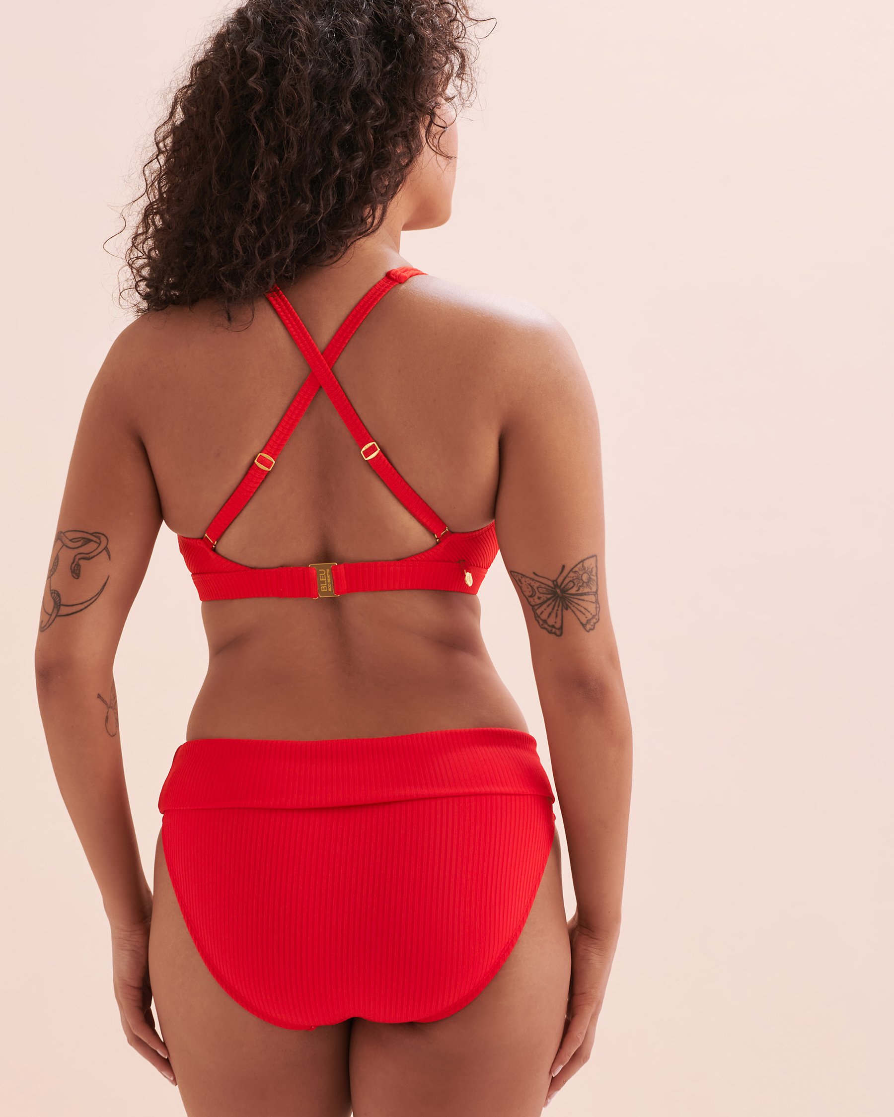 BLEU ROD BEATTIE Haut de bikini à armatures bonnet D-DD Walk The Line Rouge RBWL24350D - Voir3