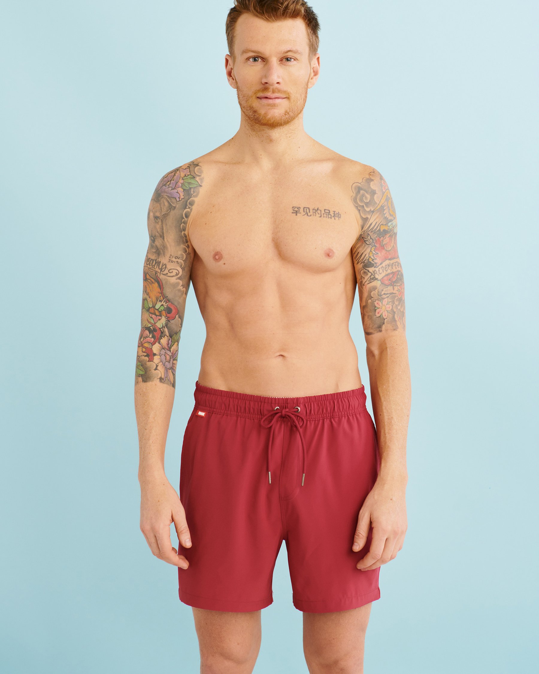 HAMABE Volley Swimsuit with Mesh Lining Red 03100001 - View5