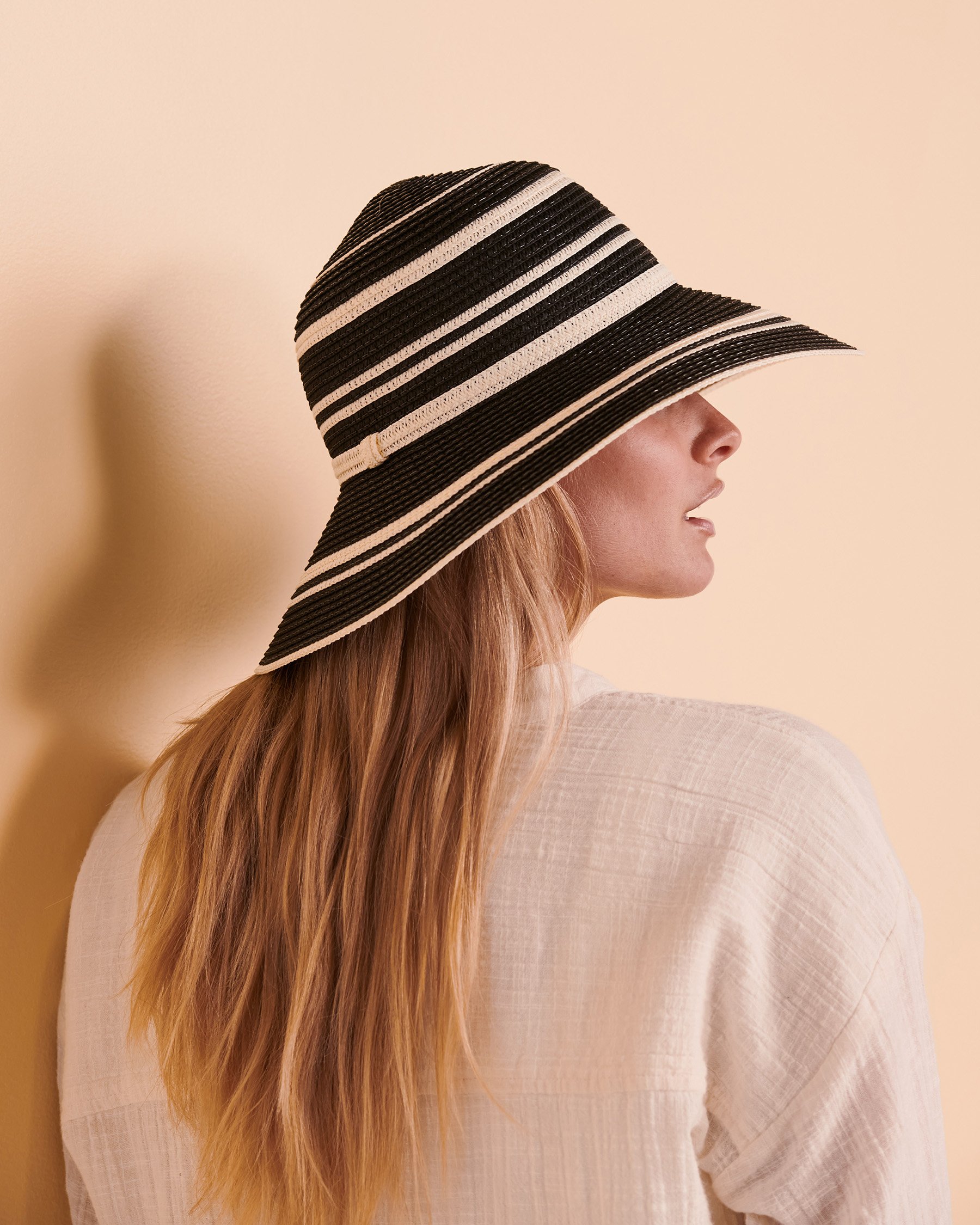 CASABAWA IMPORTS INC. Two Tone Bucket Hat Black and cream ABVR13-2 - View2