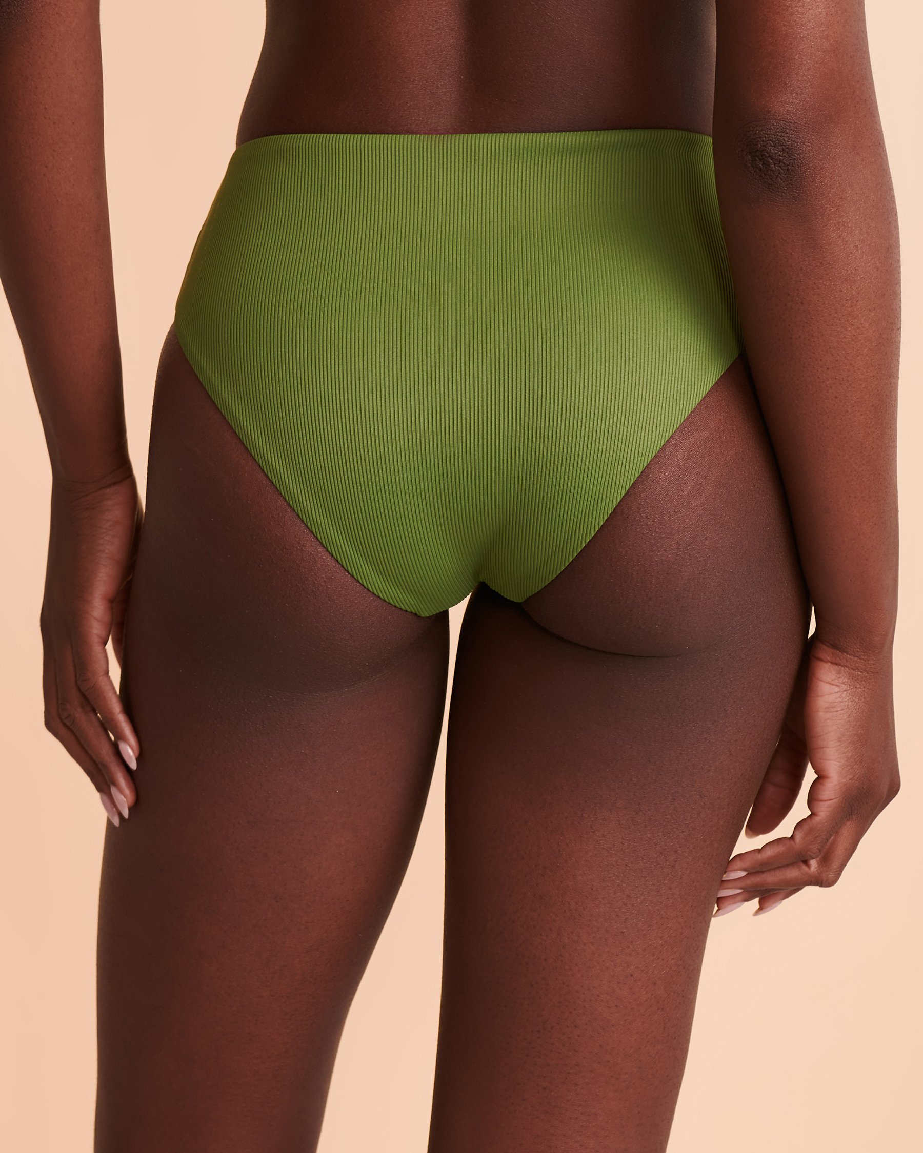 QUINTSOUL MALIBU High Waist Bikini Bottom Khaki BV21005010 - View2