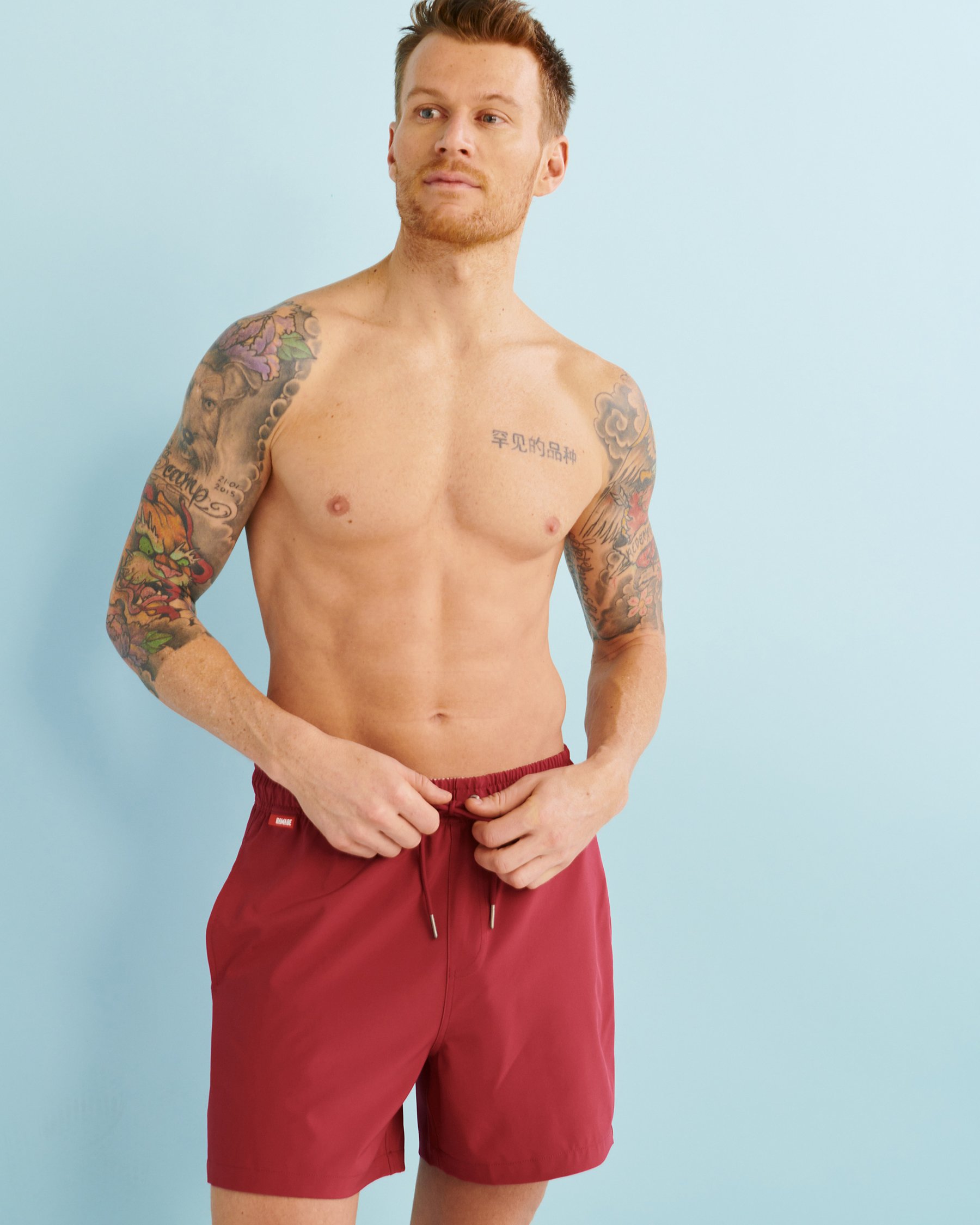 HAMABE Volley Swimsuit with Mesh Lining Red 03100001 - View4