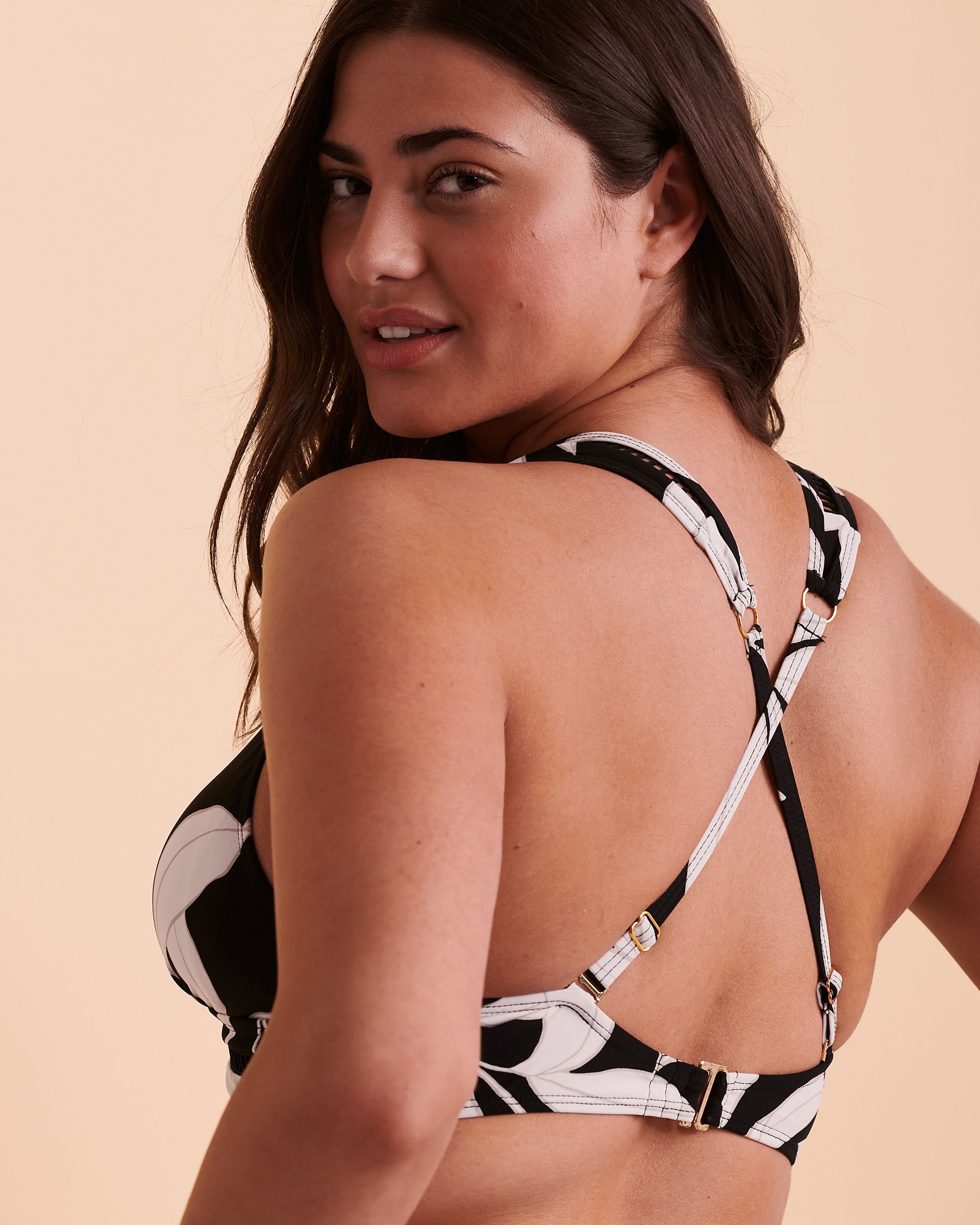 CHRISTINA ATRIUM IVY Triangle Bikini Top Black and white print 30AT5063 - View3