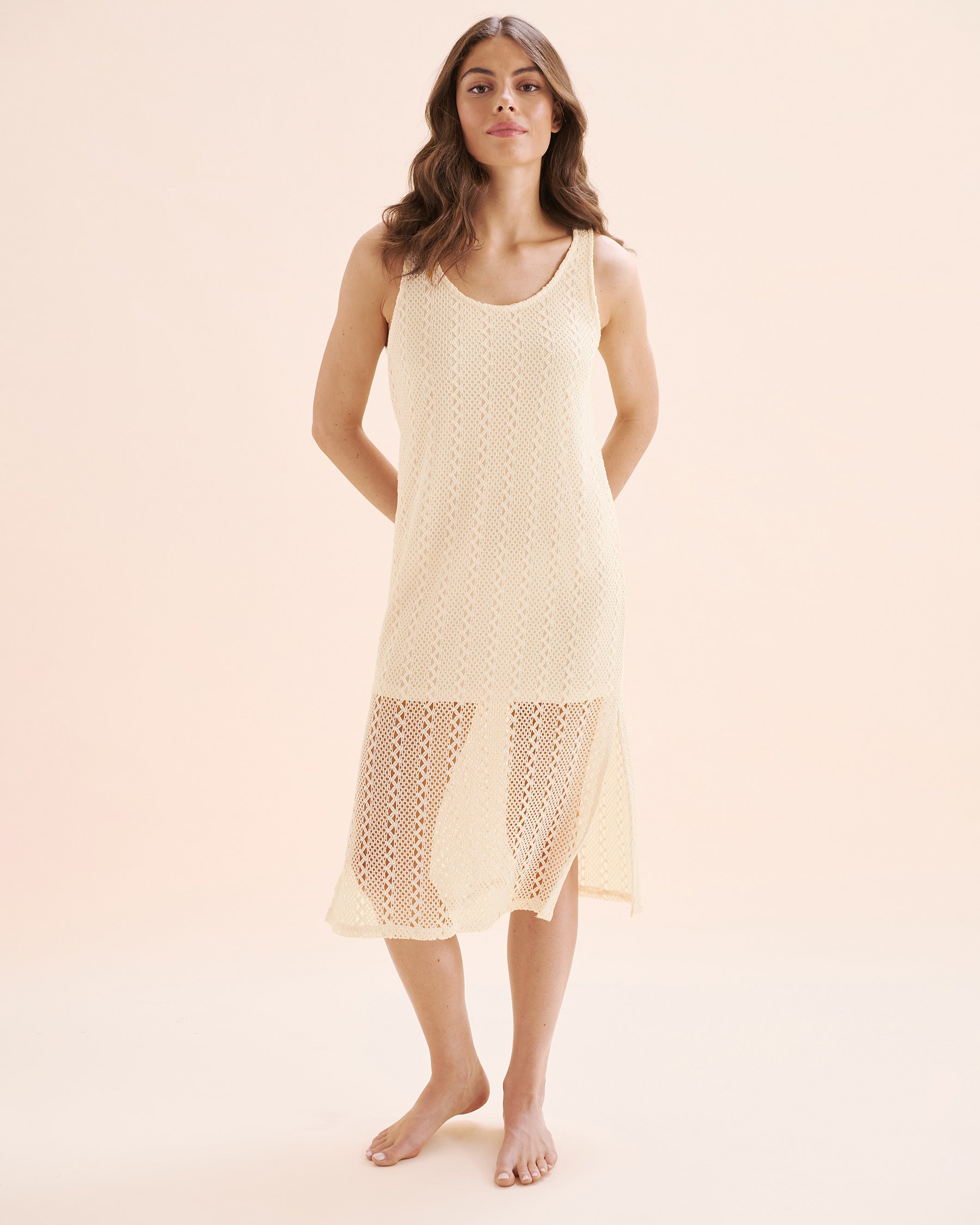 TURQUOISE COUTURE Robe en crochet Beige Jet Stream 02300160 - Voir5