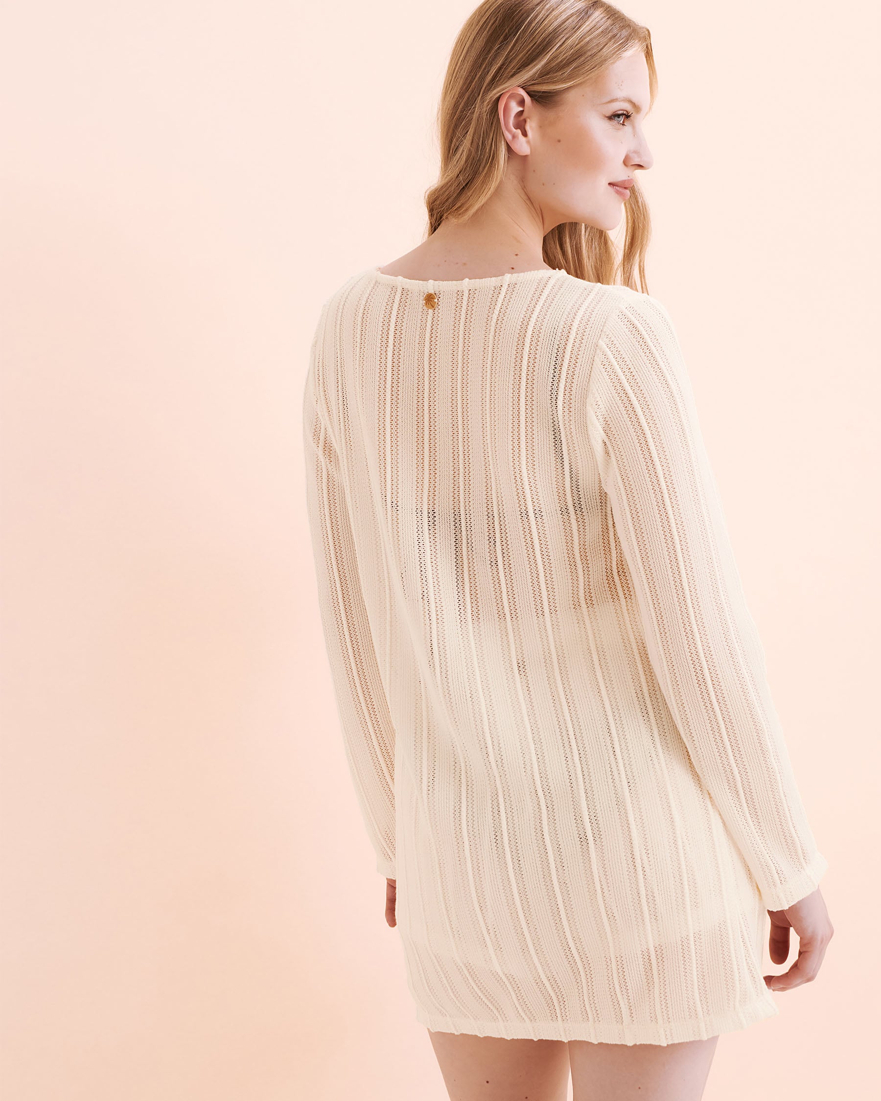 OFF THE BEACH Crochet Long Sleeve Top White 02100038 - View2