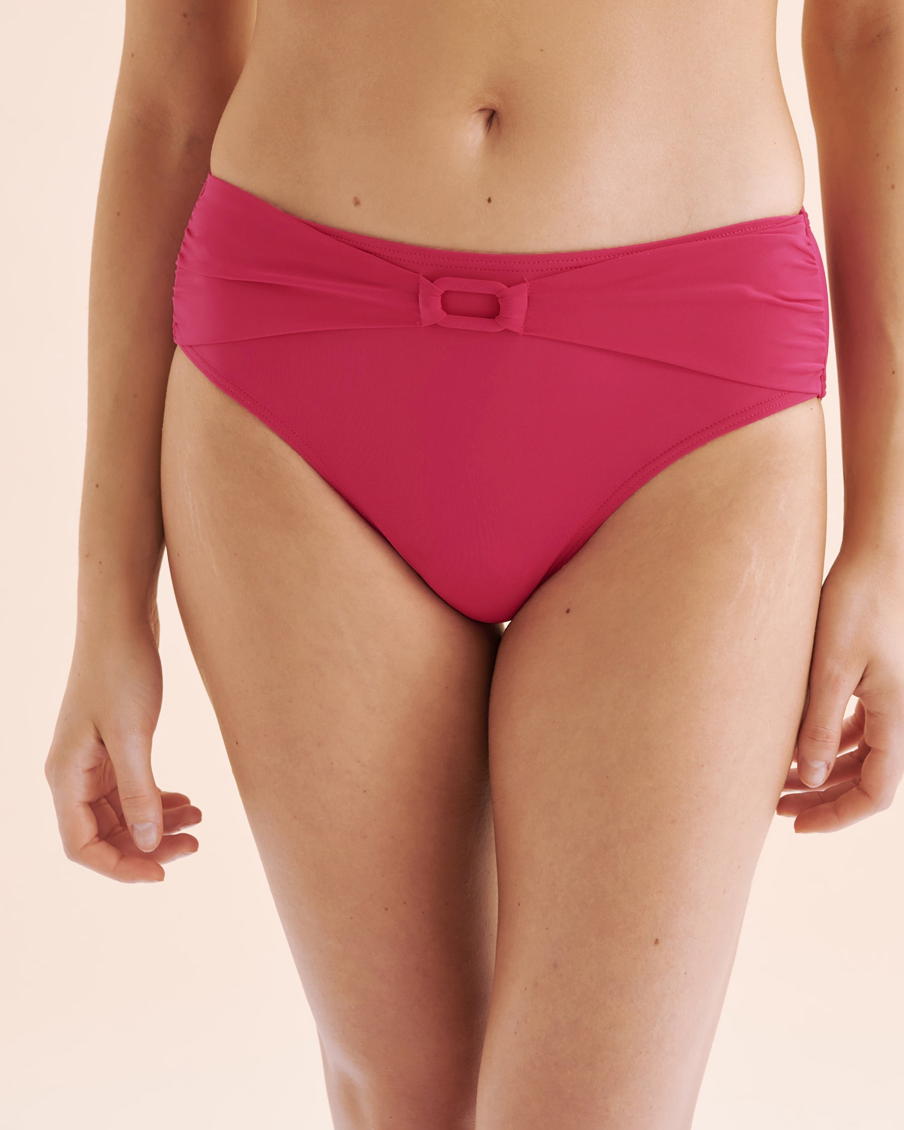 COSTA DEL REY Bas de bikini taille mi-haute Rose Cerise 01300436 - Voir4
