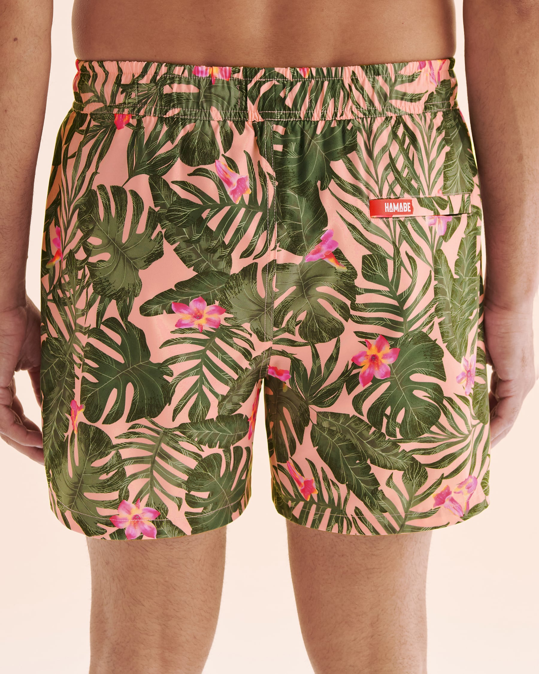 HAMABE Volley Swimsuit with Long Lining Pink Tropical 03100054 - View2