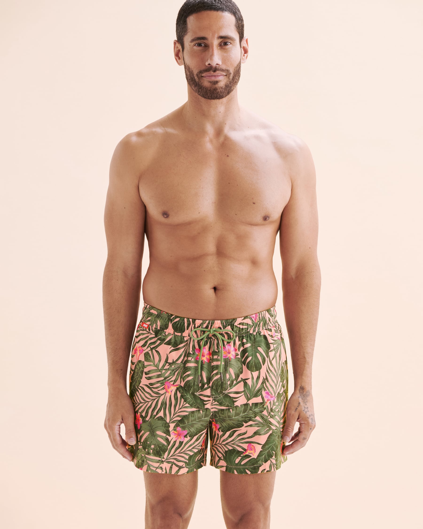HAMABE Volley Swimsuit with Long Lining Pink Tropical 03100054 - View7