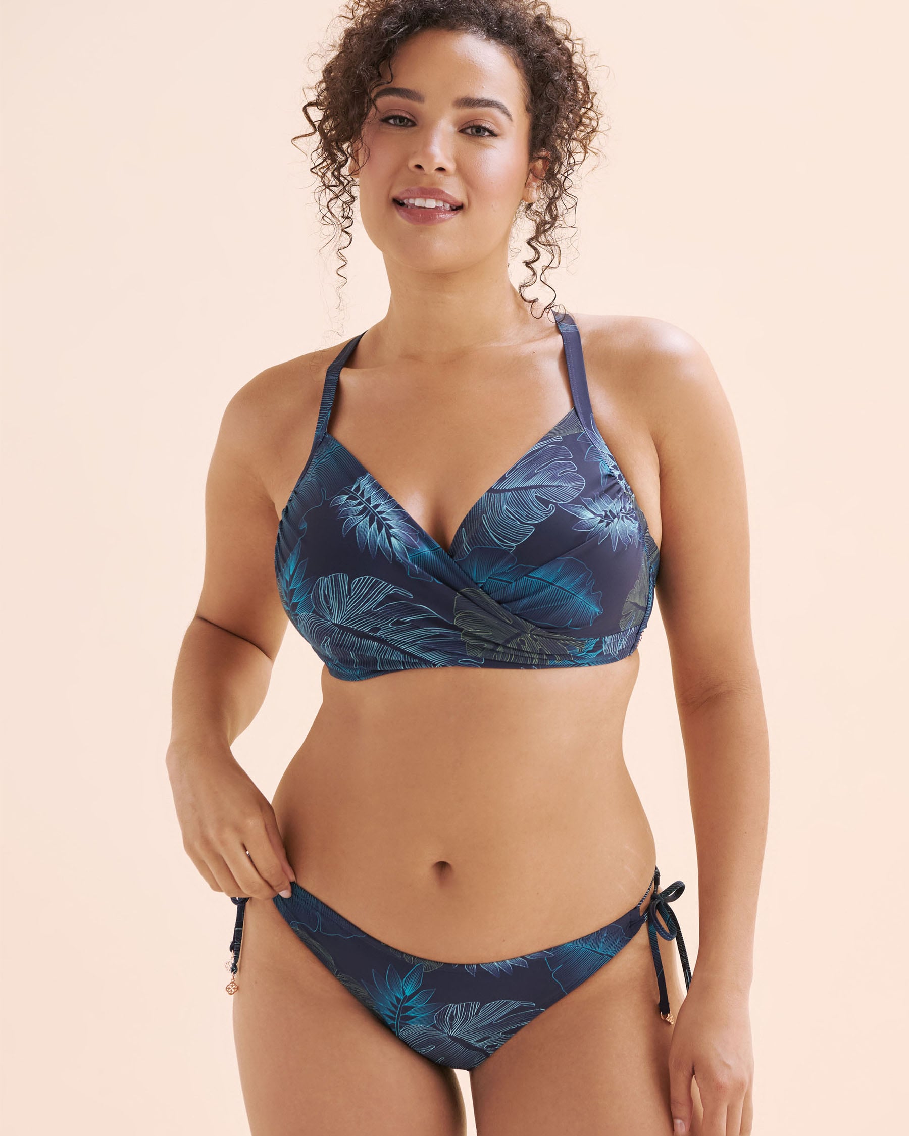 TURQUOISE COUTURE Haut de bikini plongeant bonnet D Bleu marin 01200110 - Voir1