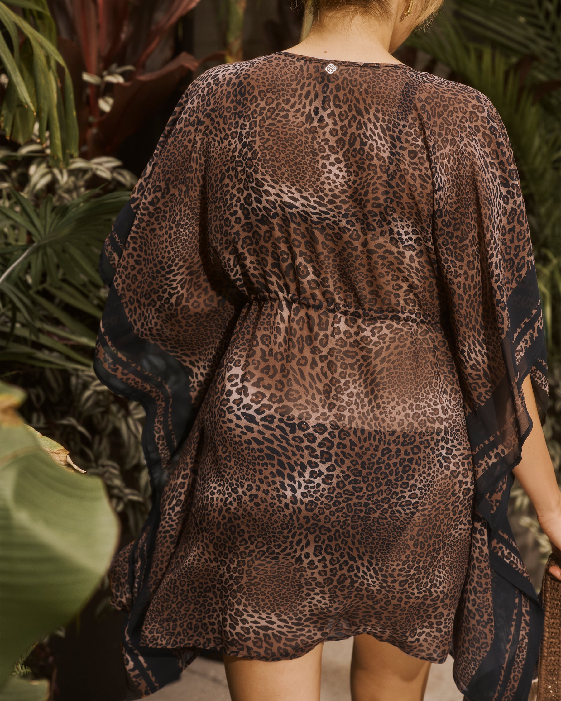 TURQUOISE COUTURE Chiffon Caftan Brown and black 02400055 - View3