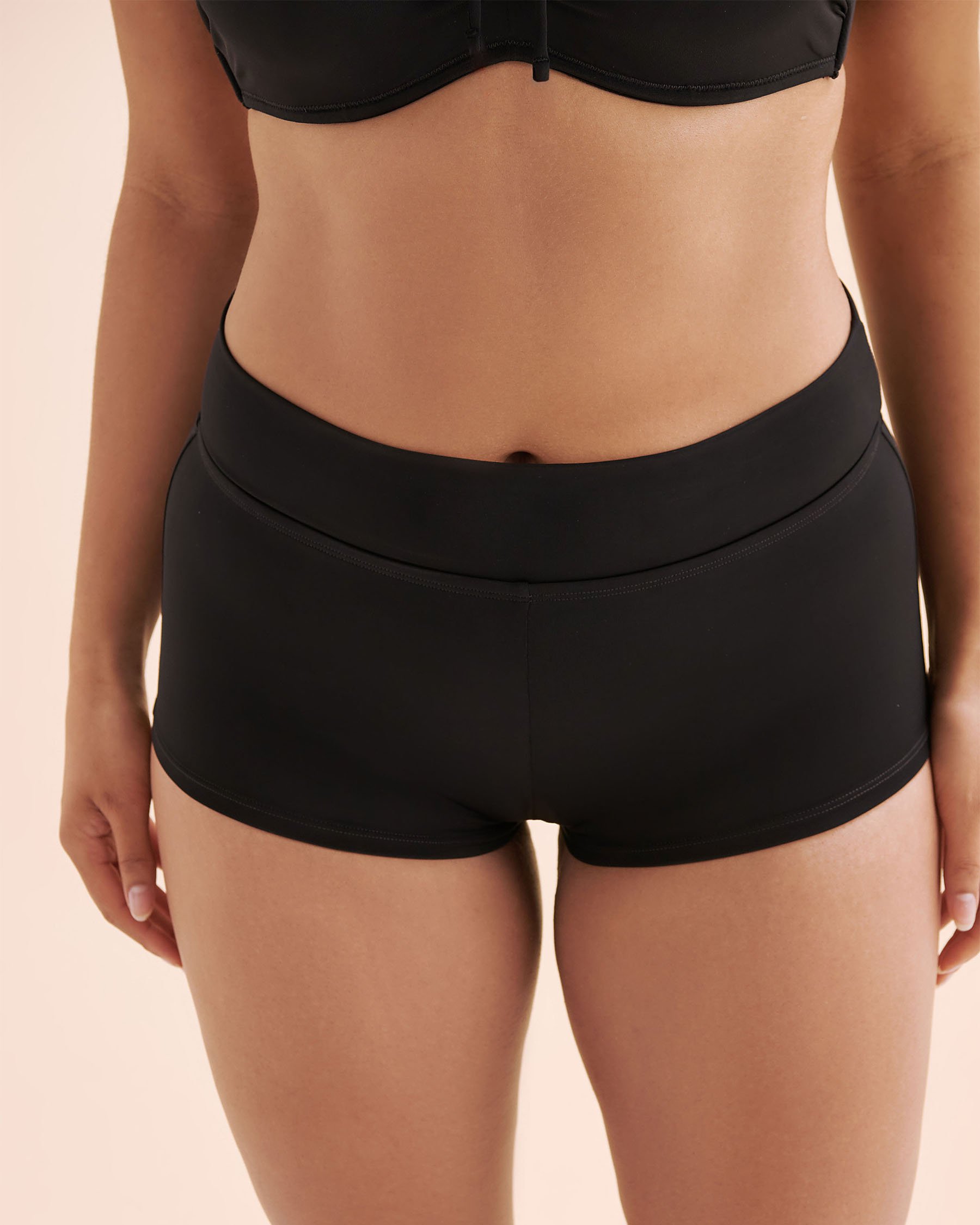 TURQUOISE COUTURE Folded Boy Short Bikini Bottom Black 01300481 - View1
