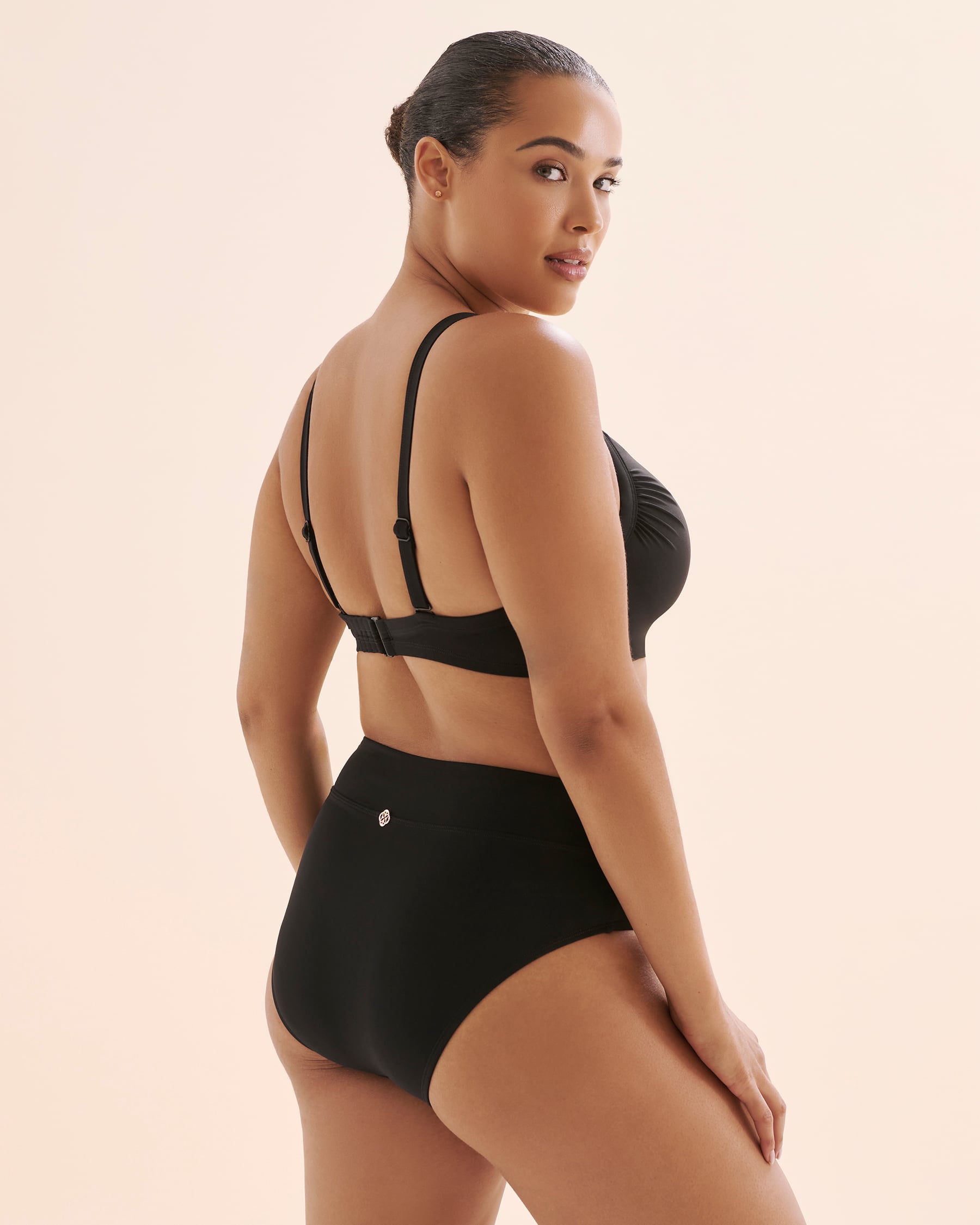 TURQUOISE COUTURE High-Rise Bikini Bottom Black 01300479 - View3