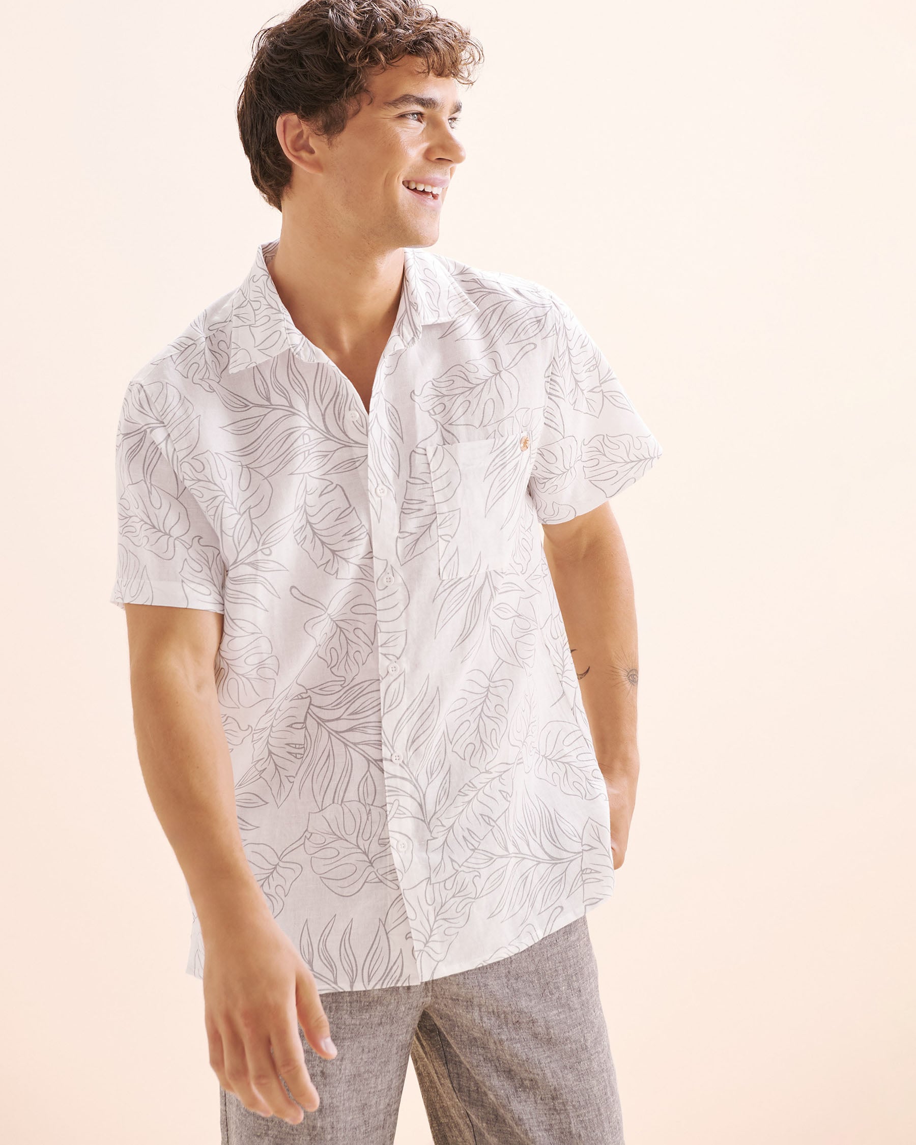 OFF THE BEACH Linen Short Sleeves Shirt White 04100042 - View5