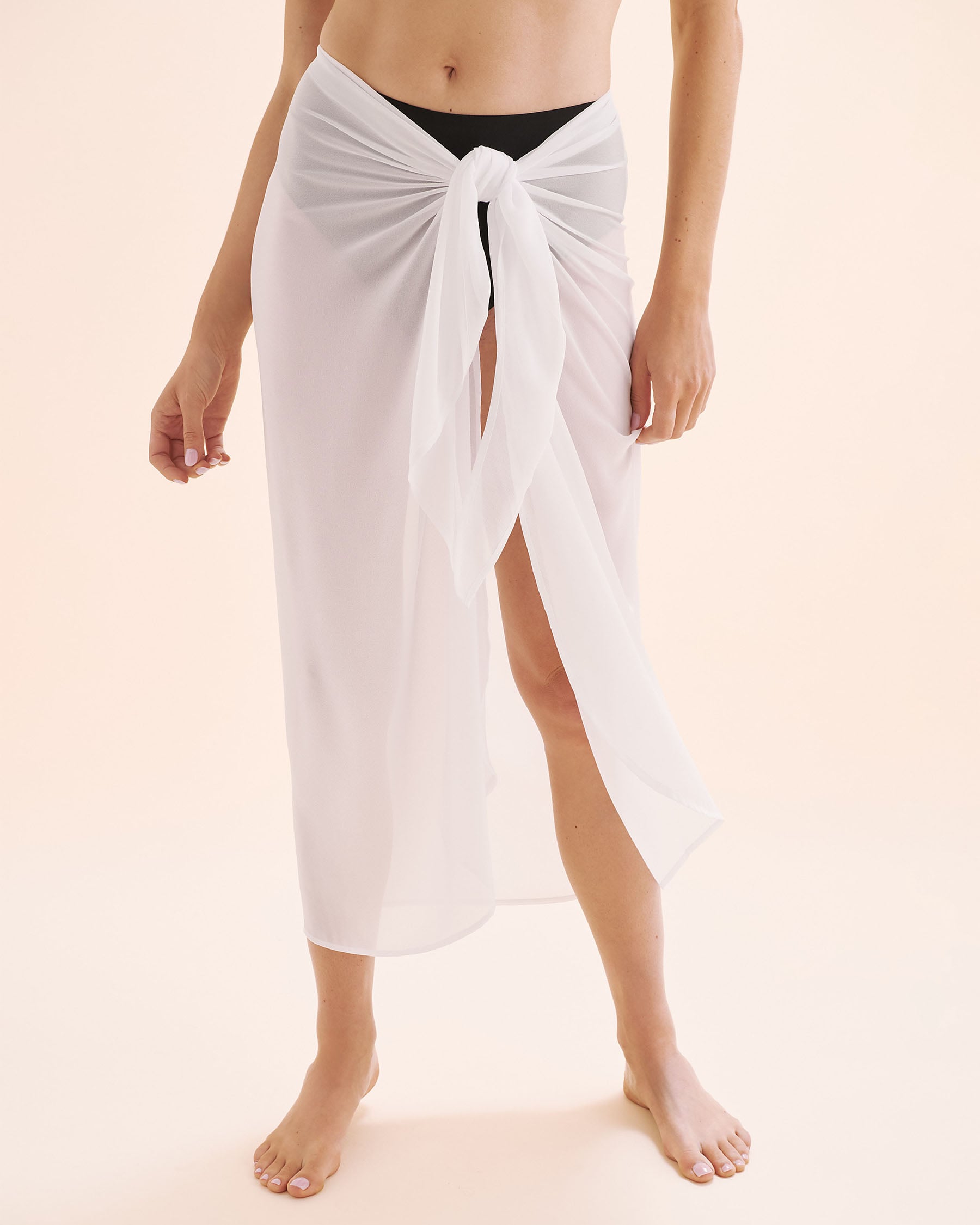 TURQUOISE COUTURE Long Chiffon Pareo White 02200106 - View1