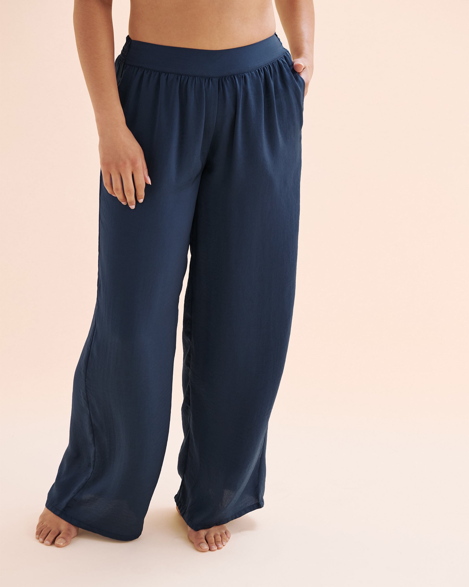 SANTEMARE Pantalon en satin Bleu marine 02200095 - Voir1