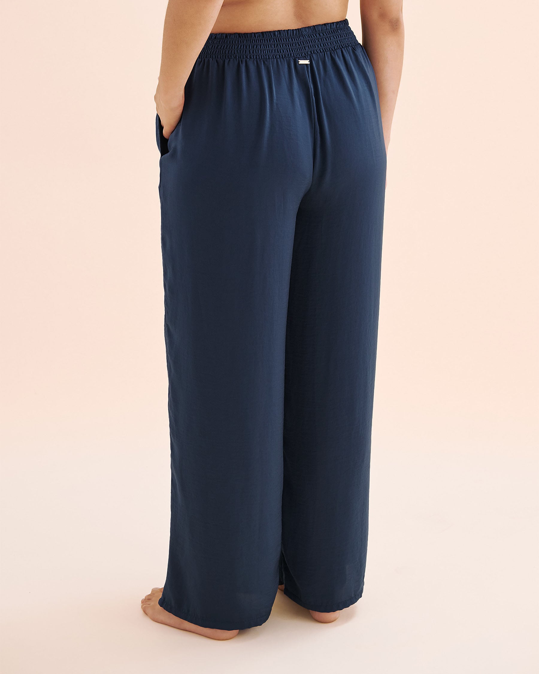SANTEMARE Pantalon en satin Bleu marine 02200095 - Voir2